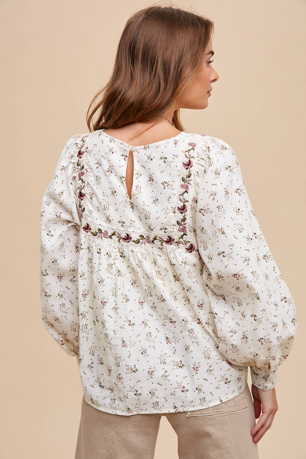 FLORAL PRINT COTTON BLOUSE - Chickticks