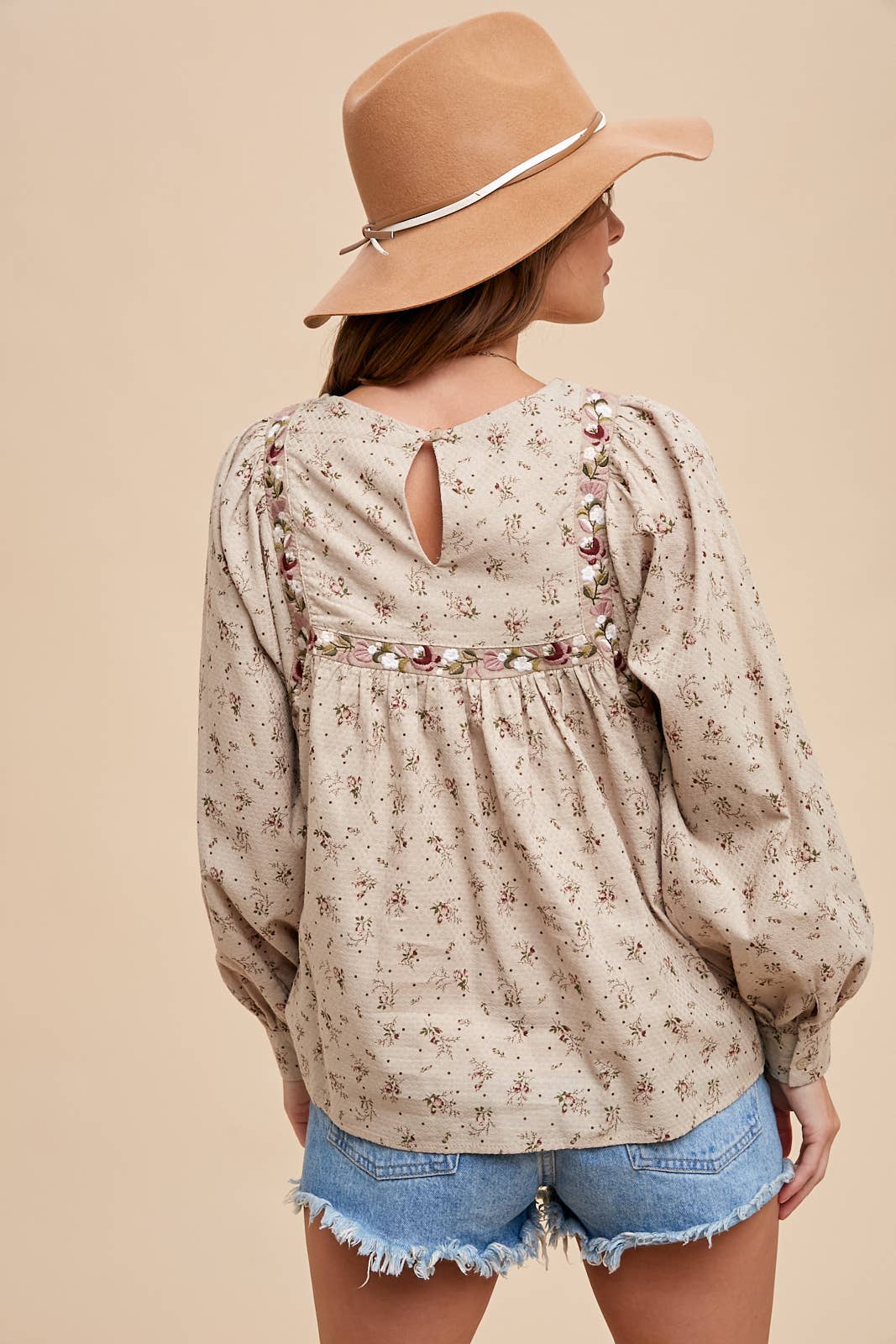 FLORAL PRINT COTTON BLOUSE - Chickticks