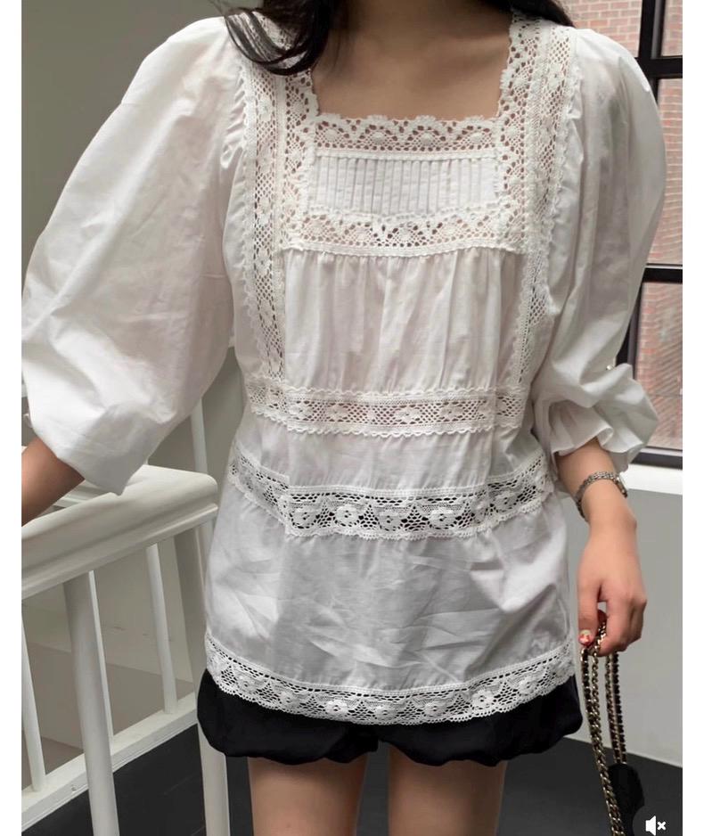 Casual lace cotton vintage inspired top. Cozy comfortable top. . Romantic blouse. Doen Sezane inspired top . Boho victorian lace blouse - Chickticks
