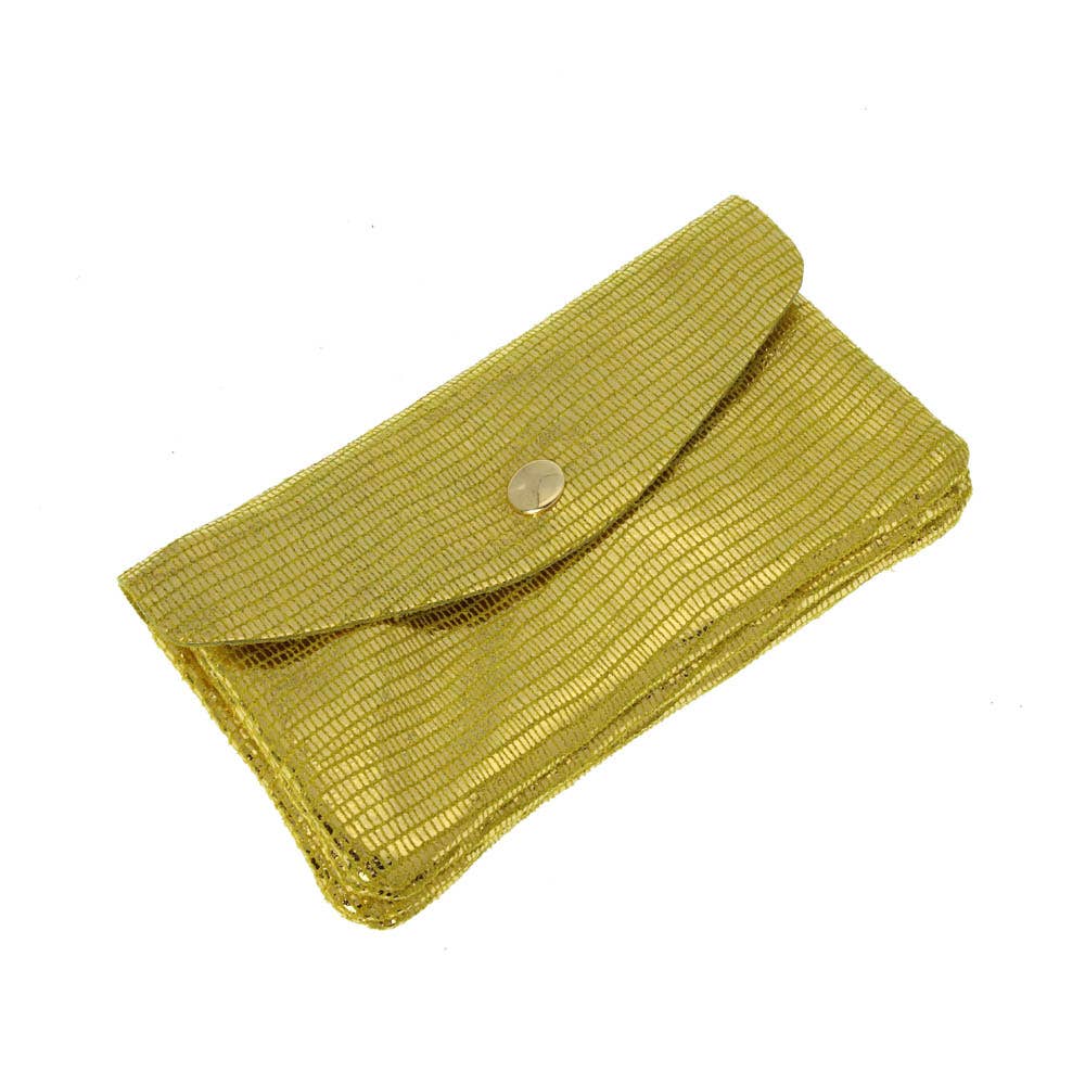Twin wallet pouch in glittery matte leather. Soft Italian leather suede wallet. Chartreuse color soft wallet. 90s wallet. Envelope leather suede wallet
