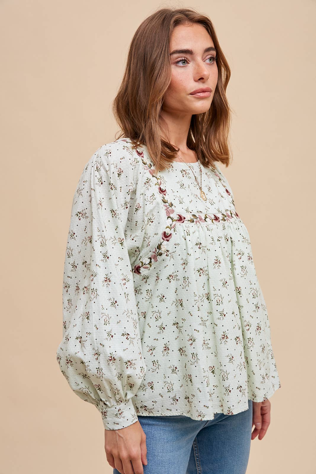 FLORAL PRINT COTTON BLOUSE - Chickticks