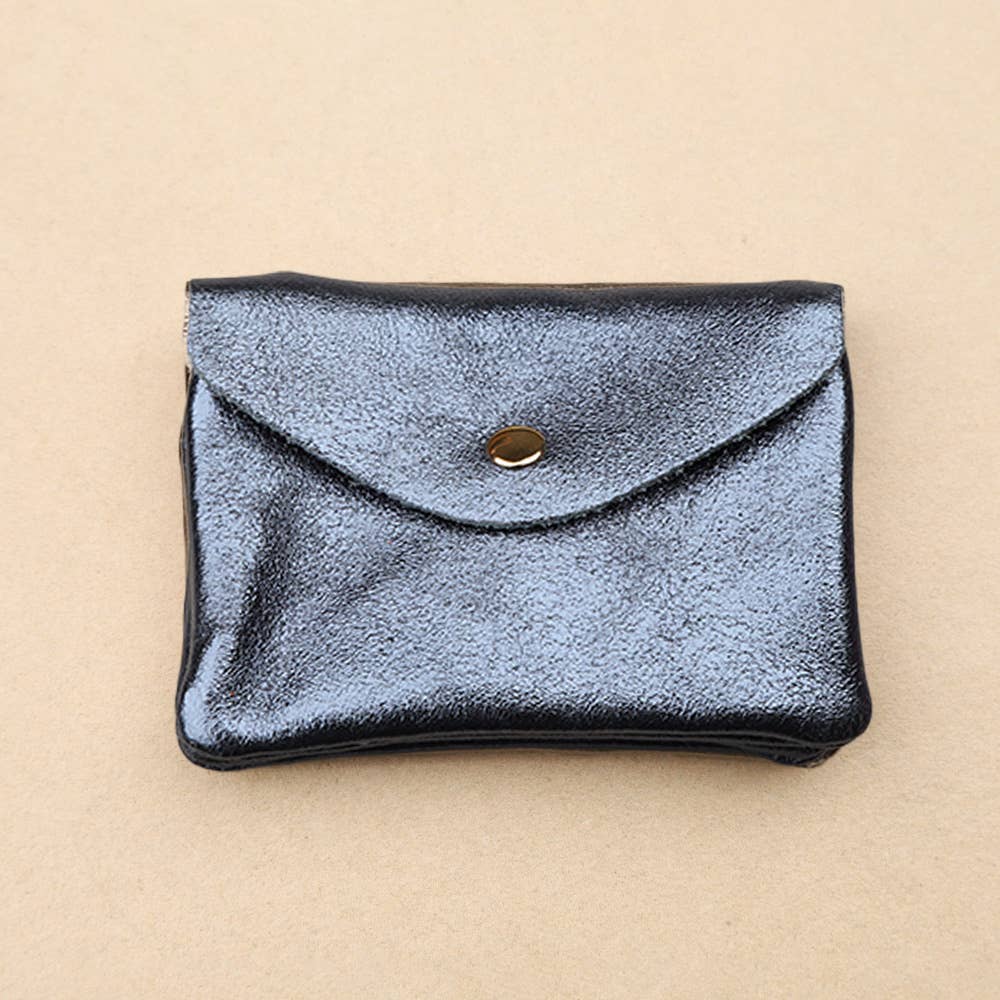 Twin leather suede glitter wallet. Italian leather suede envelope wallet. Small leather envelope thin wallet. Coins purse leather wallet.