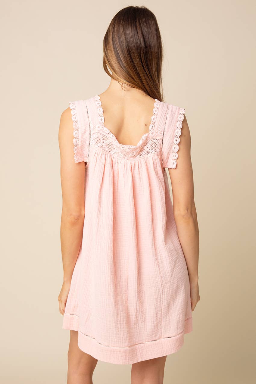 Jamya Square-Neck Empire Mini Dress