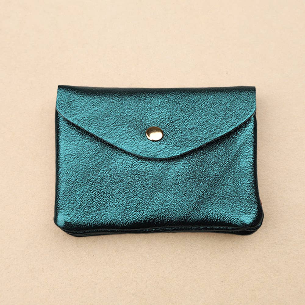 Twin leather suede glitter wallet. Italian leather suede envelope wallet. Small leather envelope thin wallet. Coins purse leather wallet.