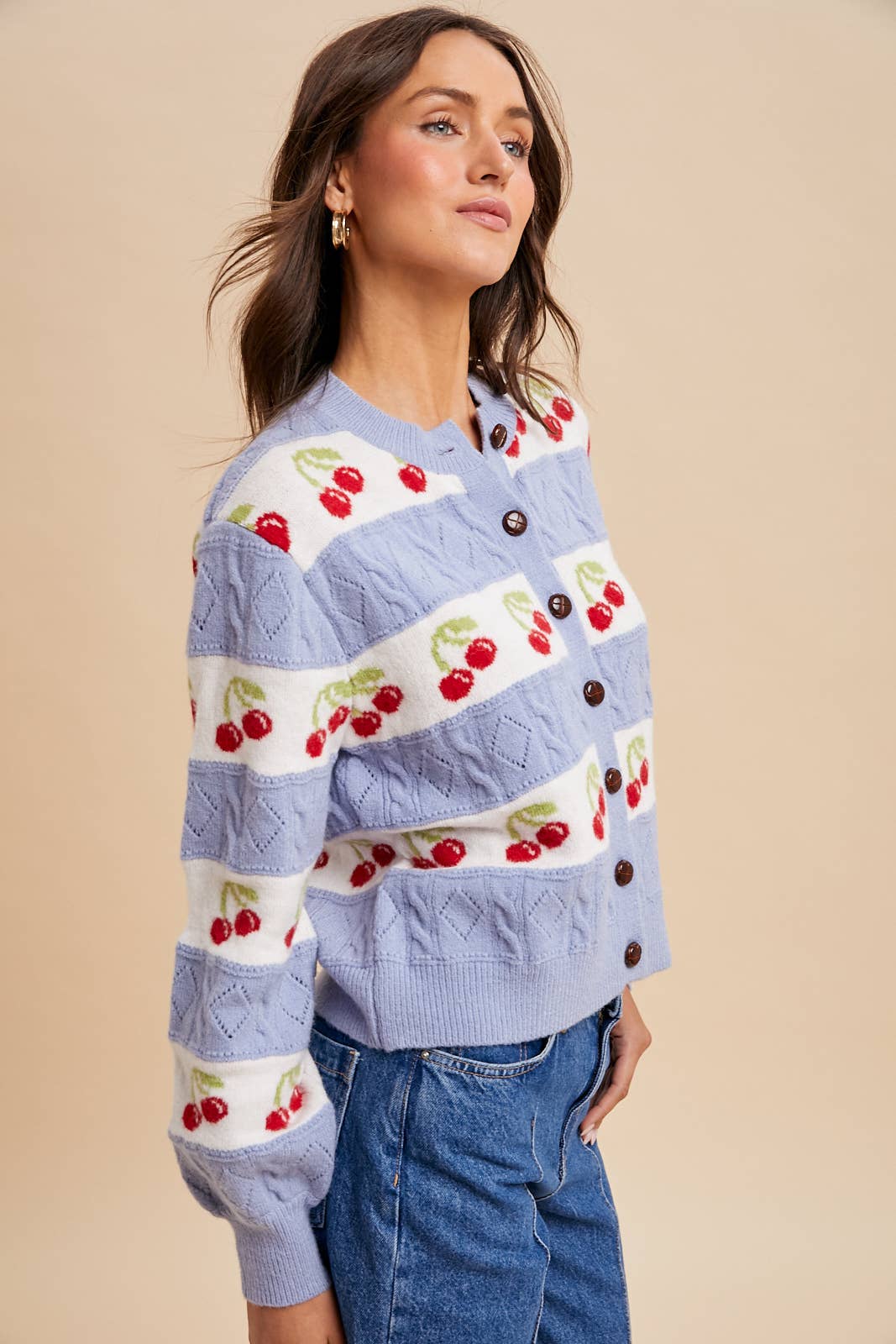 CHERRY KNITTED CARDIGAN - Chickticks