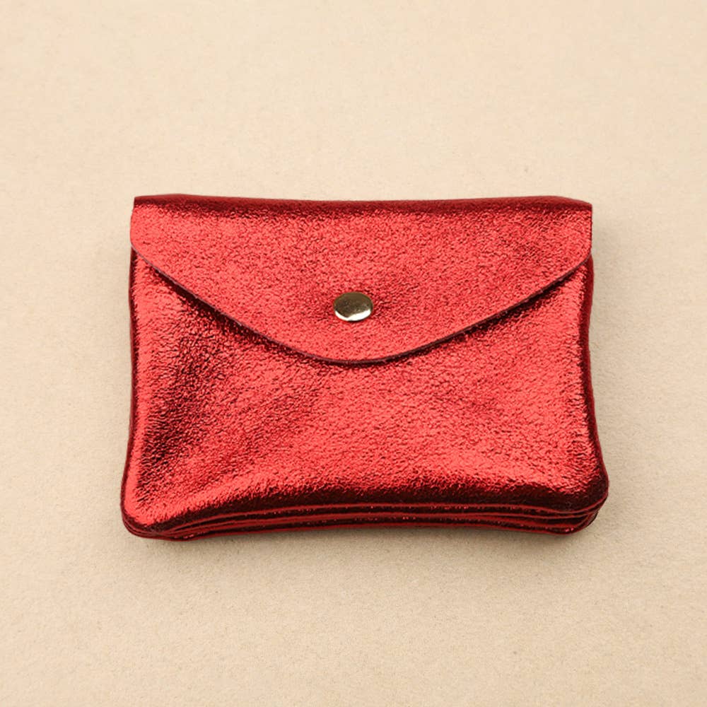 Twin leather suede glitter wallet. Italian leather suede envelope wallet. Small leather envelope thin wallet. Coins purse leather wallet.