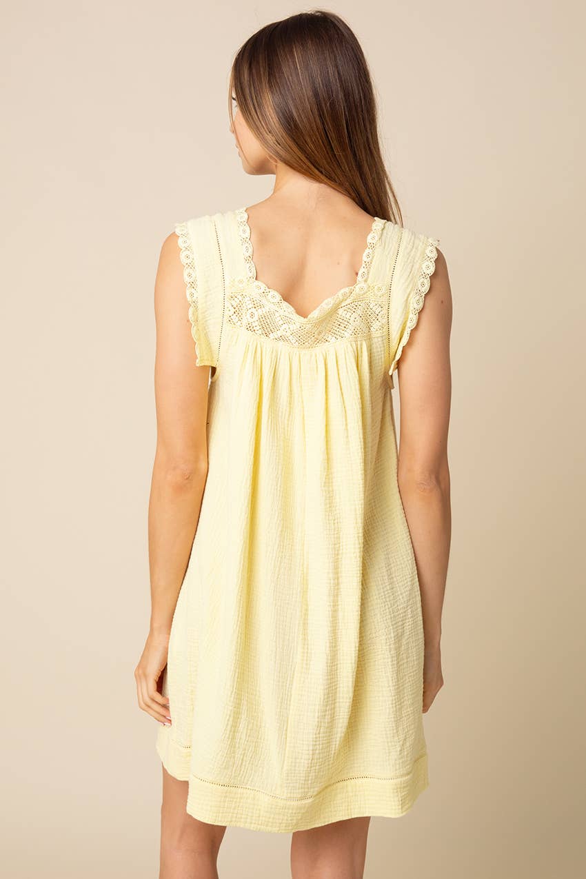 Jamya Square-Neck Empire Mini Dress