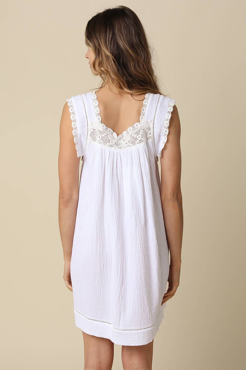 Jamya Square-Neck Empire Mini Dress
