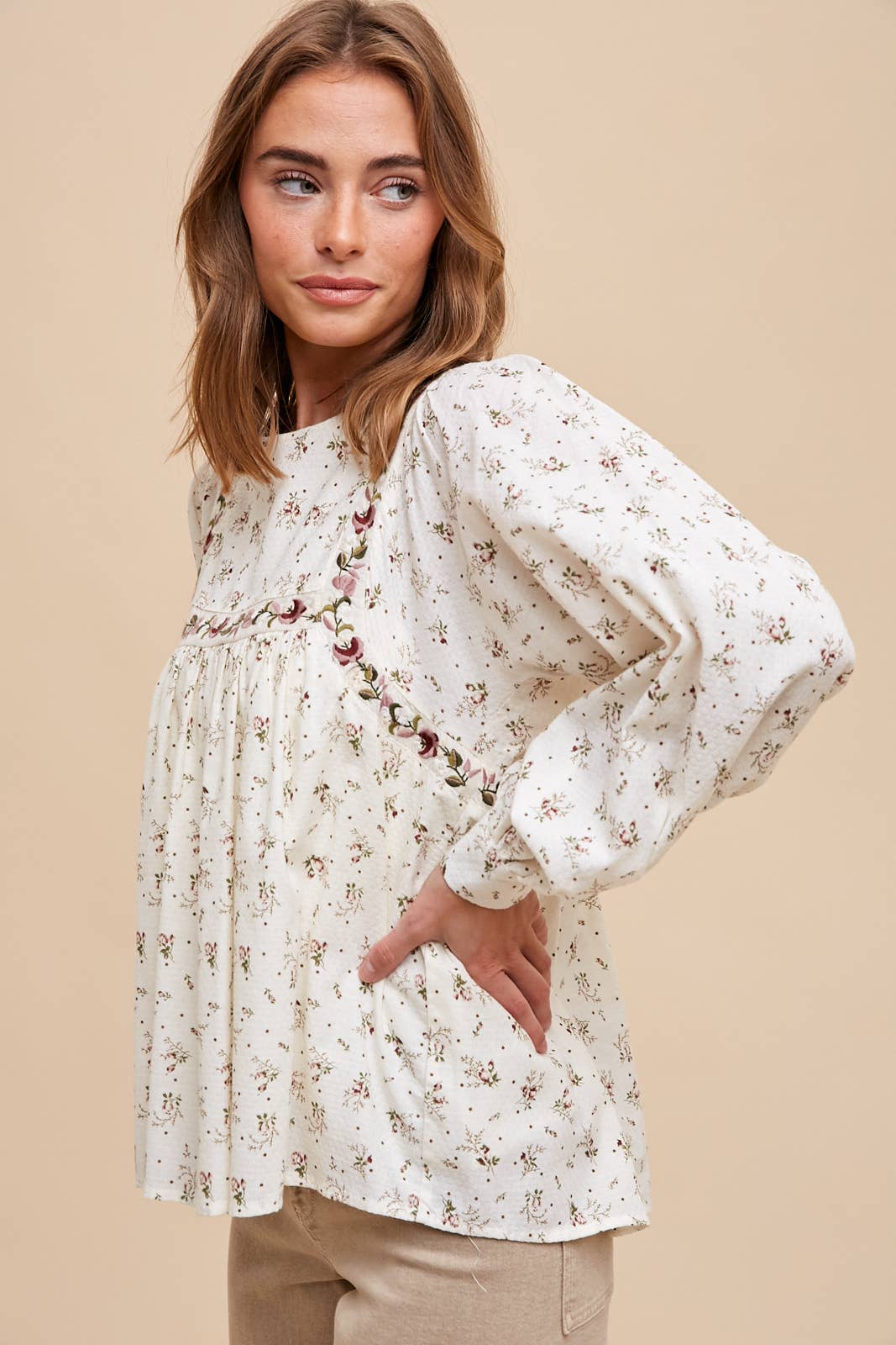 FLORAL PRINT COTTON BLOUSE - Chickticks