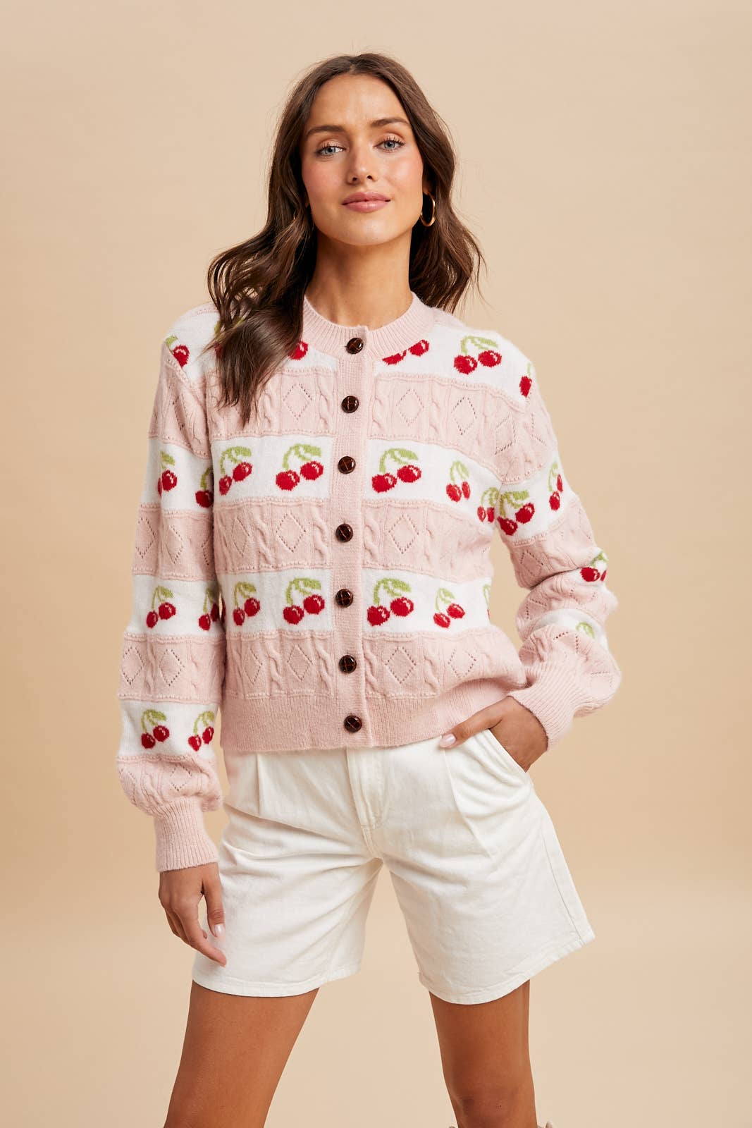 CHERRY KNITTED CARDIGAN - Chickticks