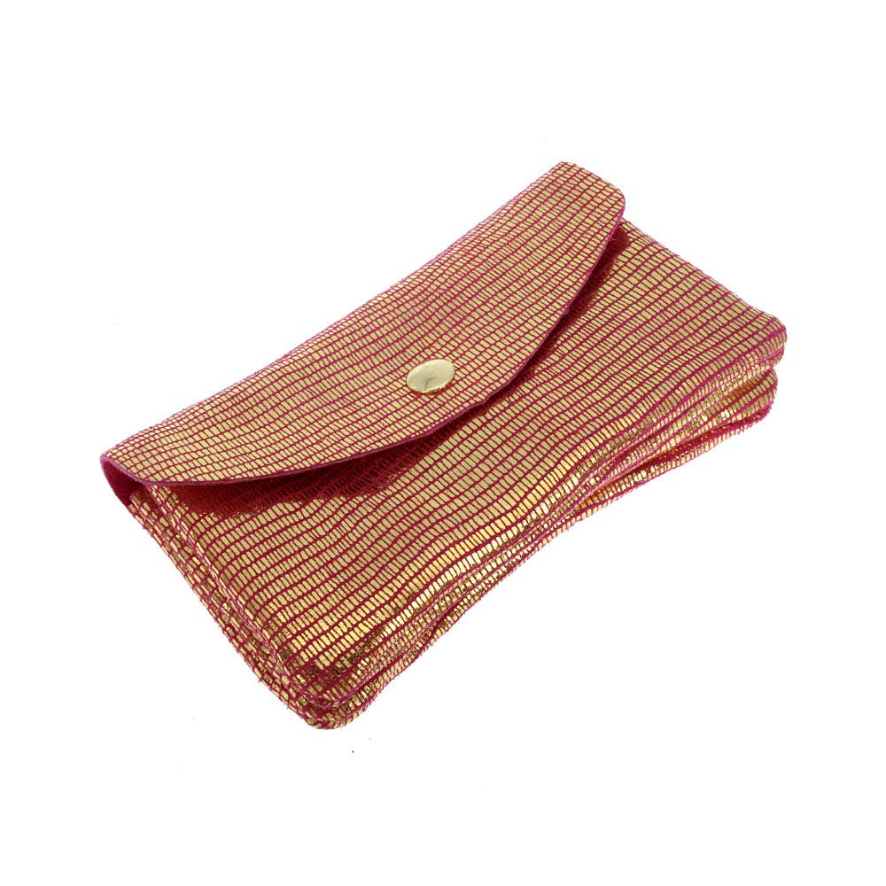 Twin wallet pouch in glittery matte leather. Soft Italian leather suede wallet. Chartreuse color soft wallet. 90s wallet. Envelope leather suede wallet