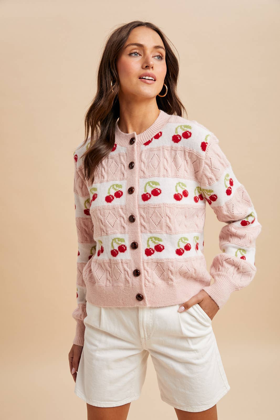 CHERRY KNITTED CARDIGAN - Chickticks
