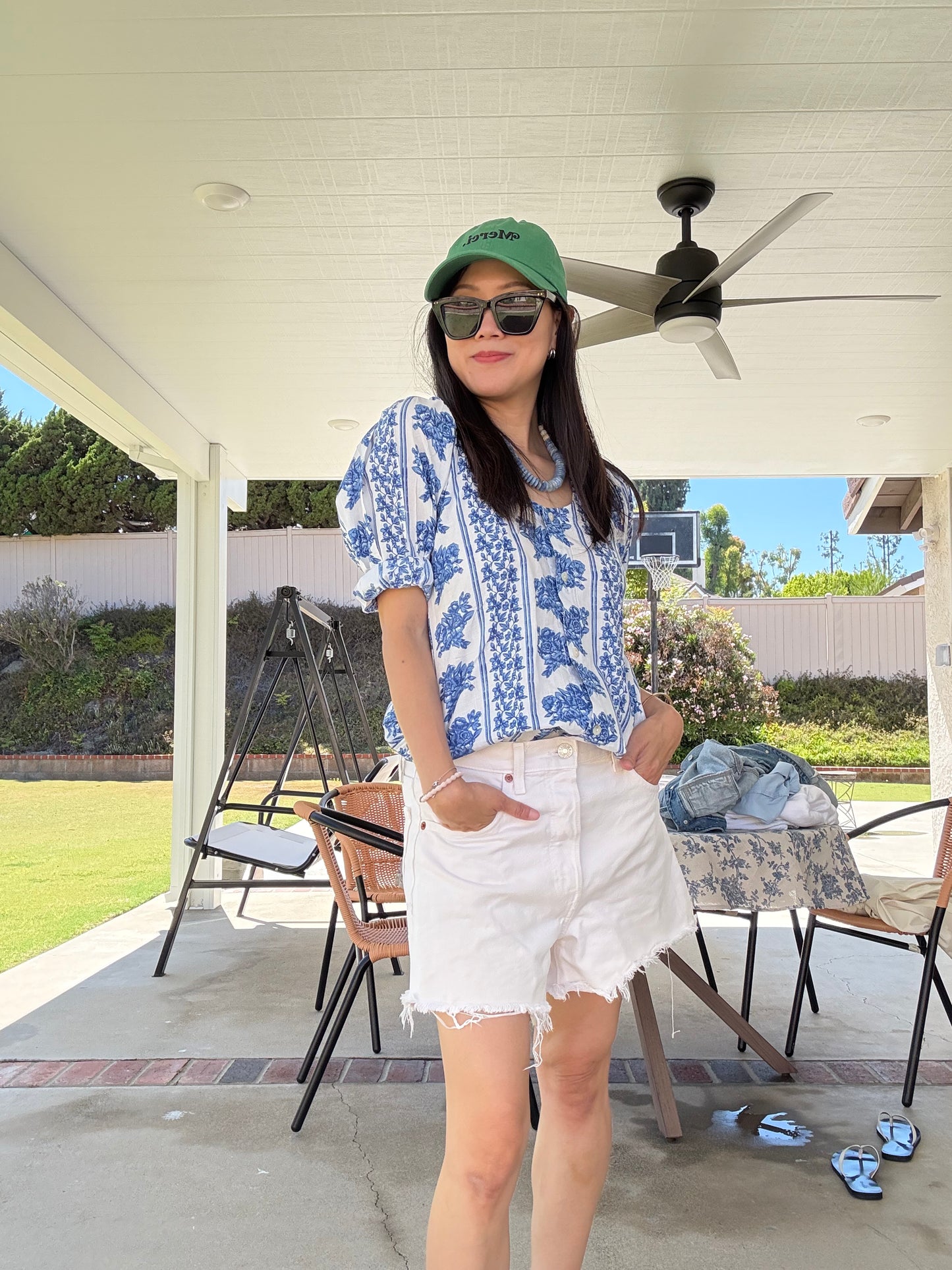 Blue White Classic Handblock Print Casual Everyday Dress or Top. Multi functional Dress/Top in floral print - Chickticks