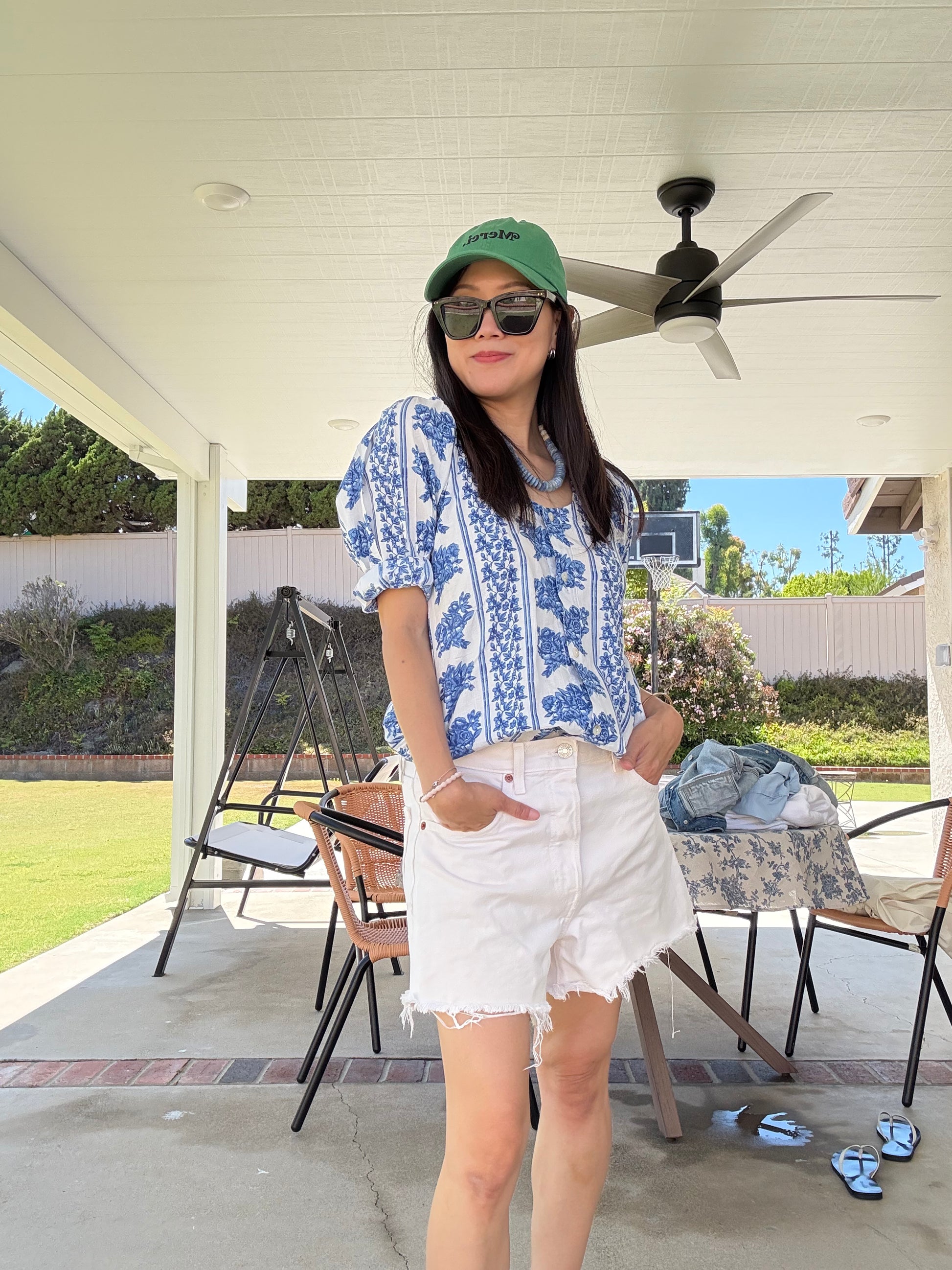 Blue White Classic Handblock Print Casual Everyday Dress or Top. Multi functional Dress/Top in floral print - Chickticks
