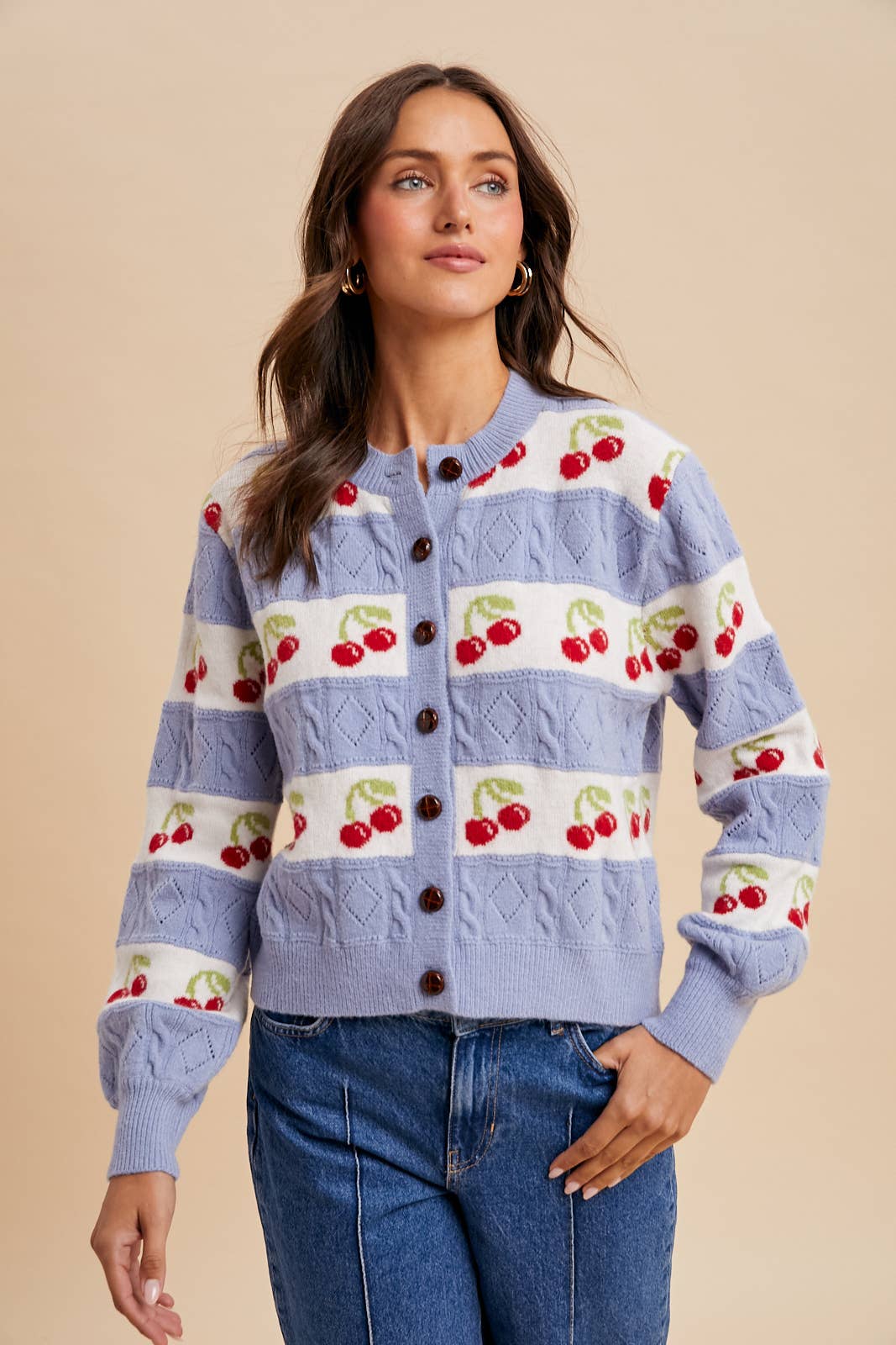 CHERRY KNITTED CARDIGAN - Chickticks