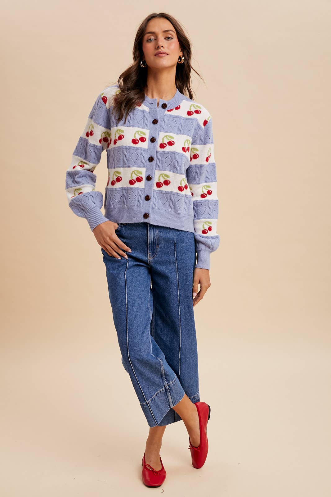 CHERRY KNITTED CARDIGAN - Chickticks