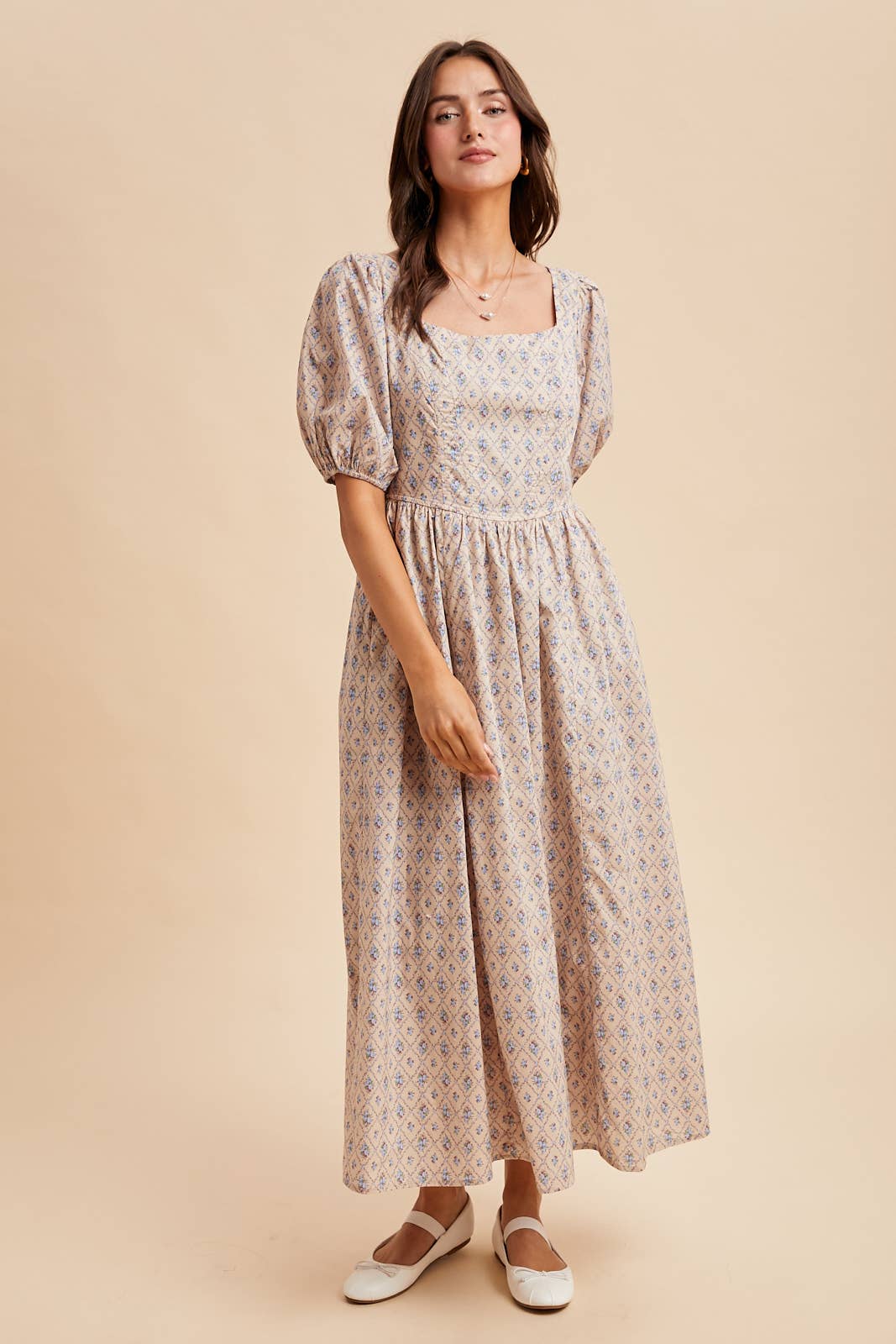 COTTON SQUARE NECK PUFF DRESS - Chickticks