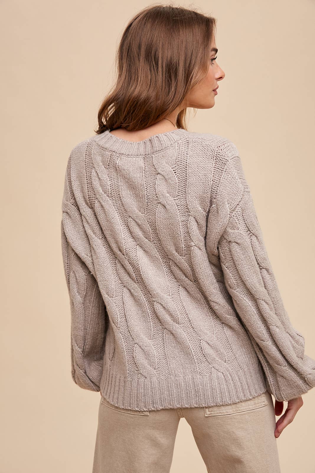 EMBROIDERED CABLE KNIT CARDIGAN - Chickticks
