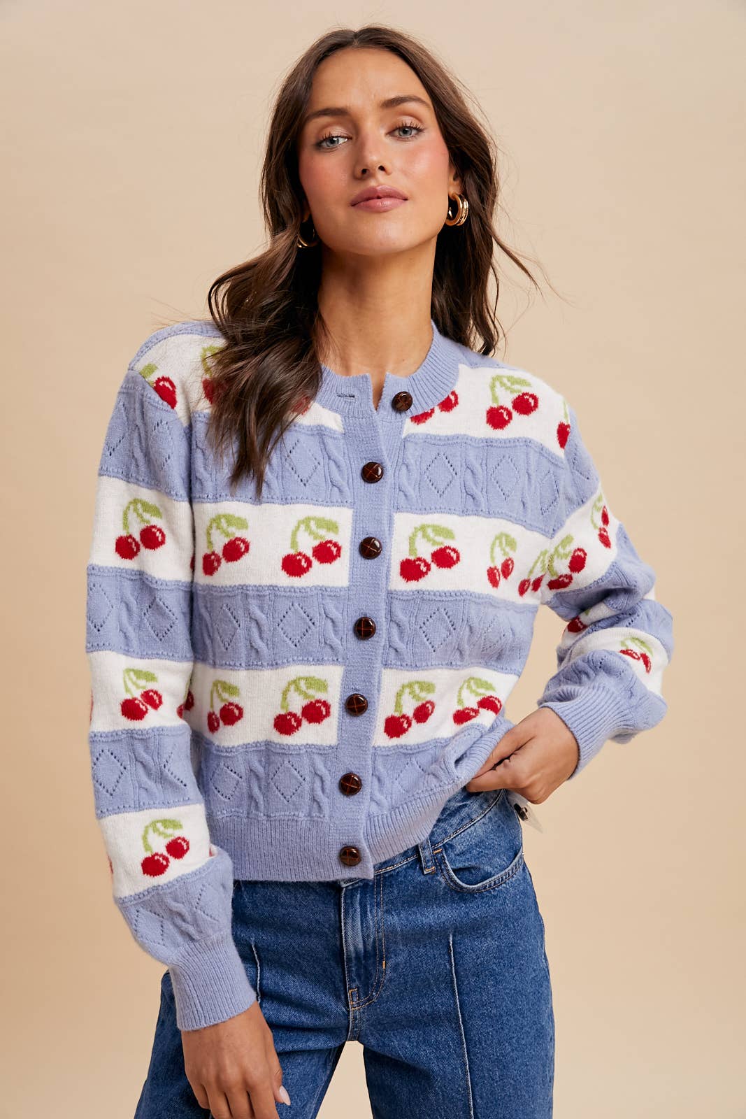 CHERRY KNITTED CARDIGAN - Chickticks