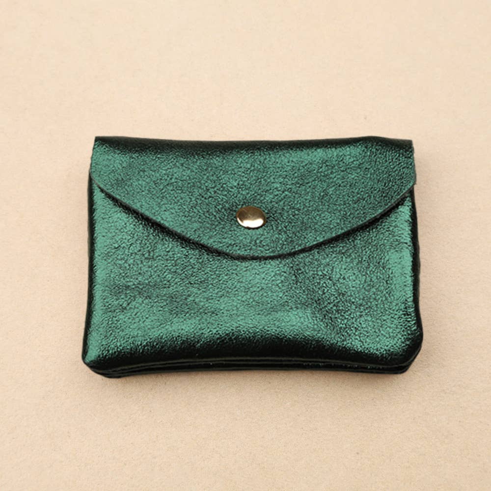 Twin leather suede glitter wallet. Italian leather suede envelope wallet. Small leather envelope thin wallet. Coins purse leather wallet.