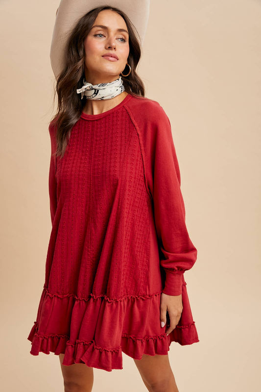 CONTRAST PANEL RAGLAN DRESS - Chickticks