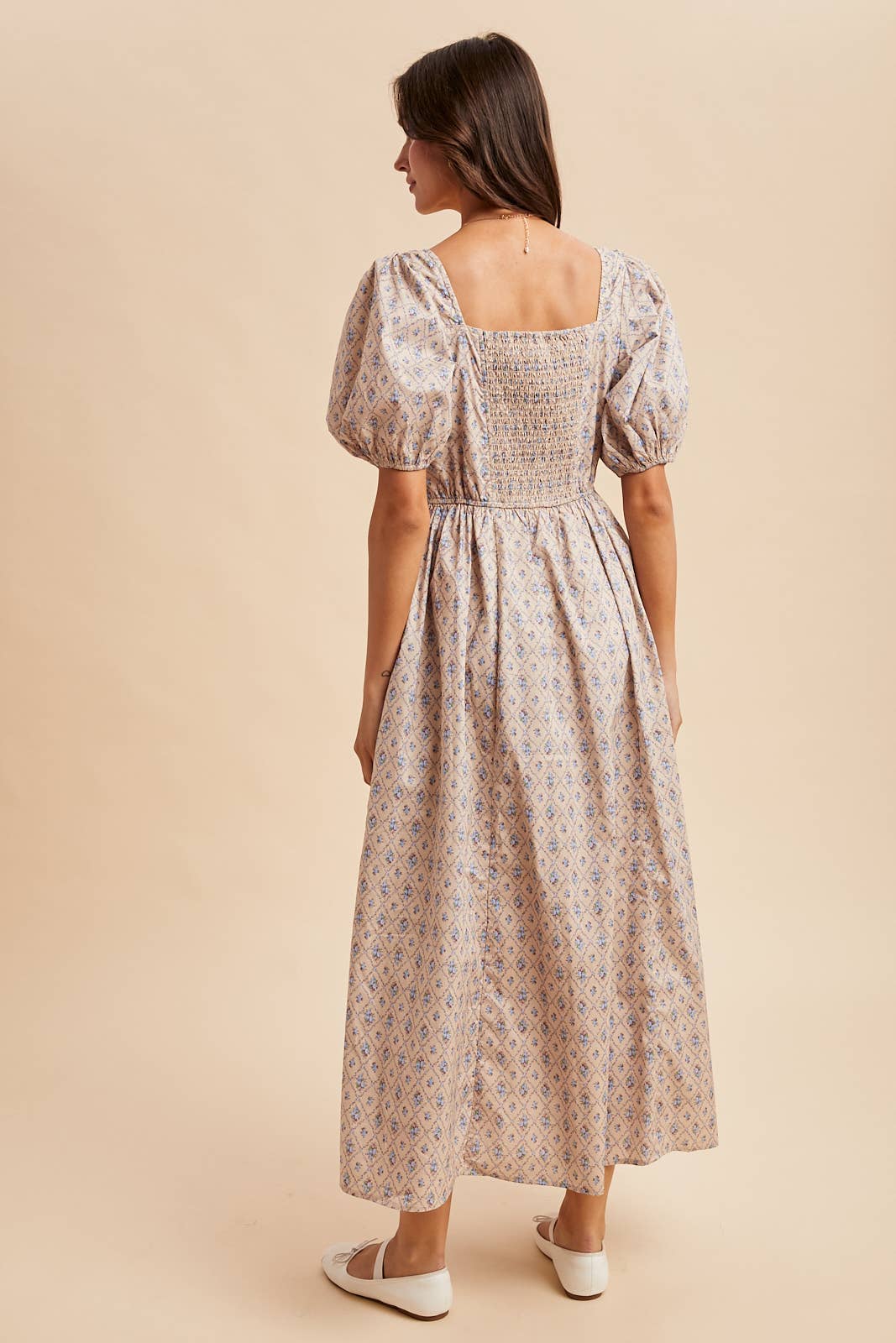 COTTON SQUARE NECK PUFF DRESS - Chickticks