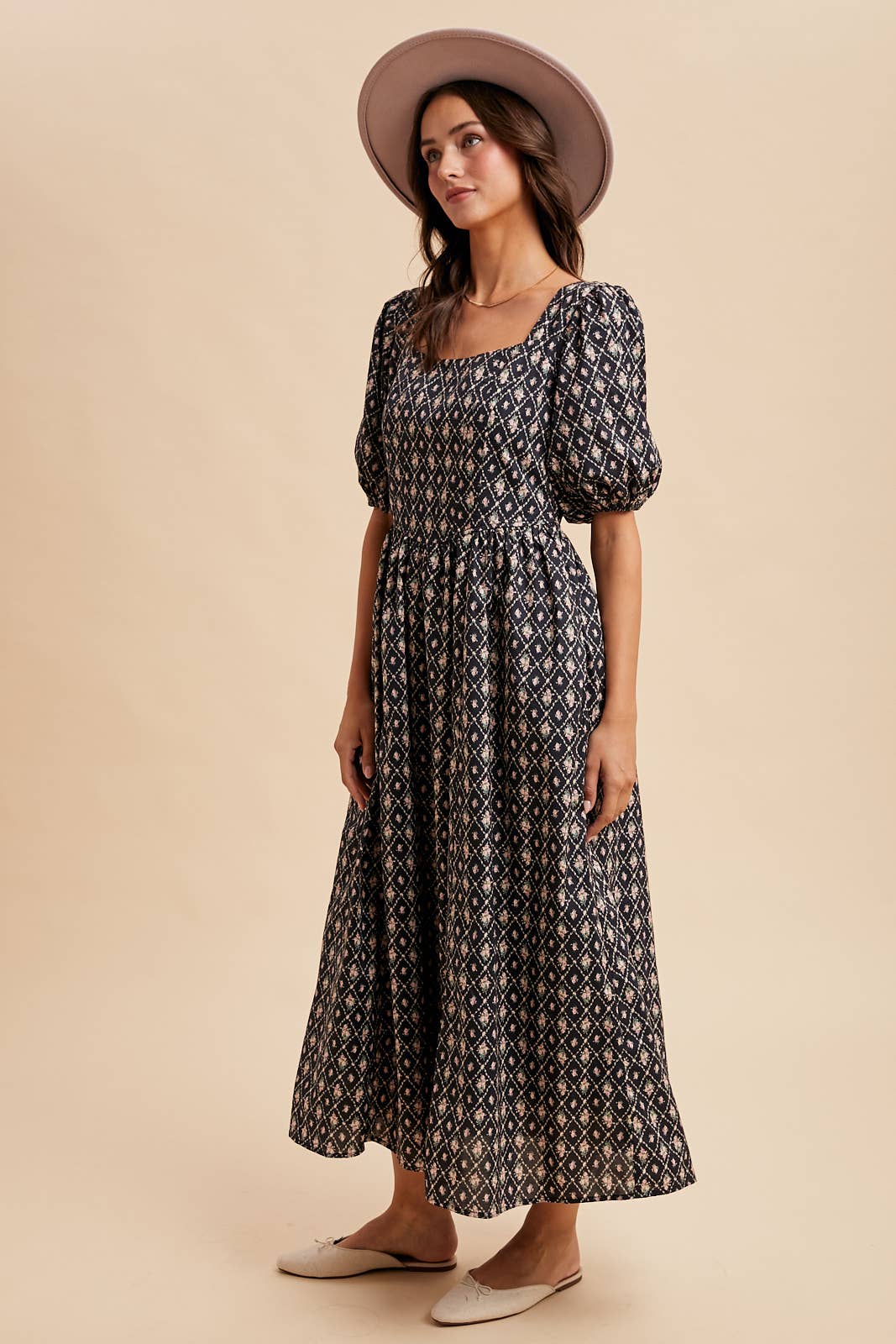 COTTON SQUARE NECK PUFF DRESS - Chickticks