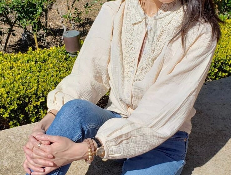 Soft cotton shirt french style vintage inspired. Loose shirt. Victorian style shirt blouse. Neutral lace shirt bohemian. Romantic top - Chickticks