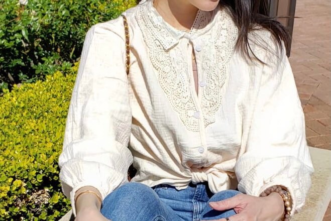 Soft cotton shirt french style vintage inspired. Loose shirt. Victorian style shirt blouse. Neutral lace shirt bohemian. Romantic top - Chickticks