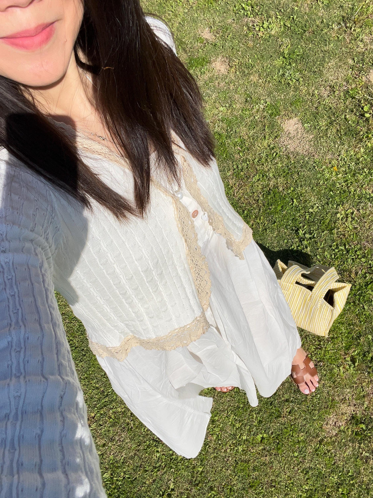 White Linen Midi Dress. French Cotton Victorian Tank Dress. Raw Hem Linen Nap Dress.