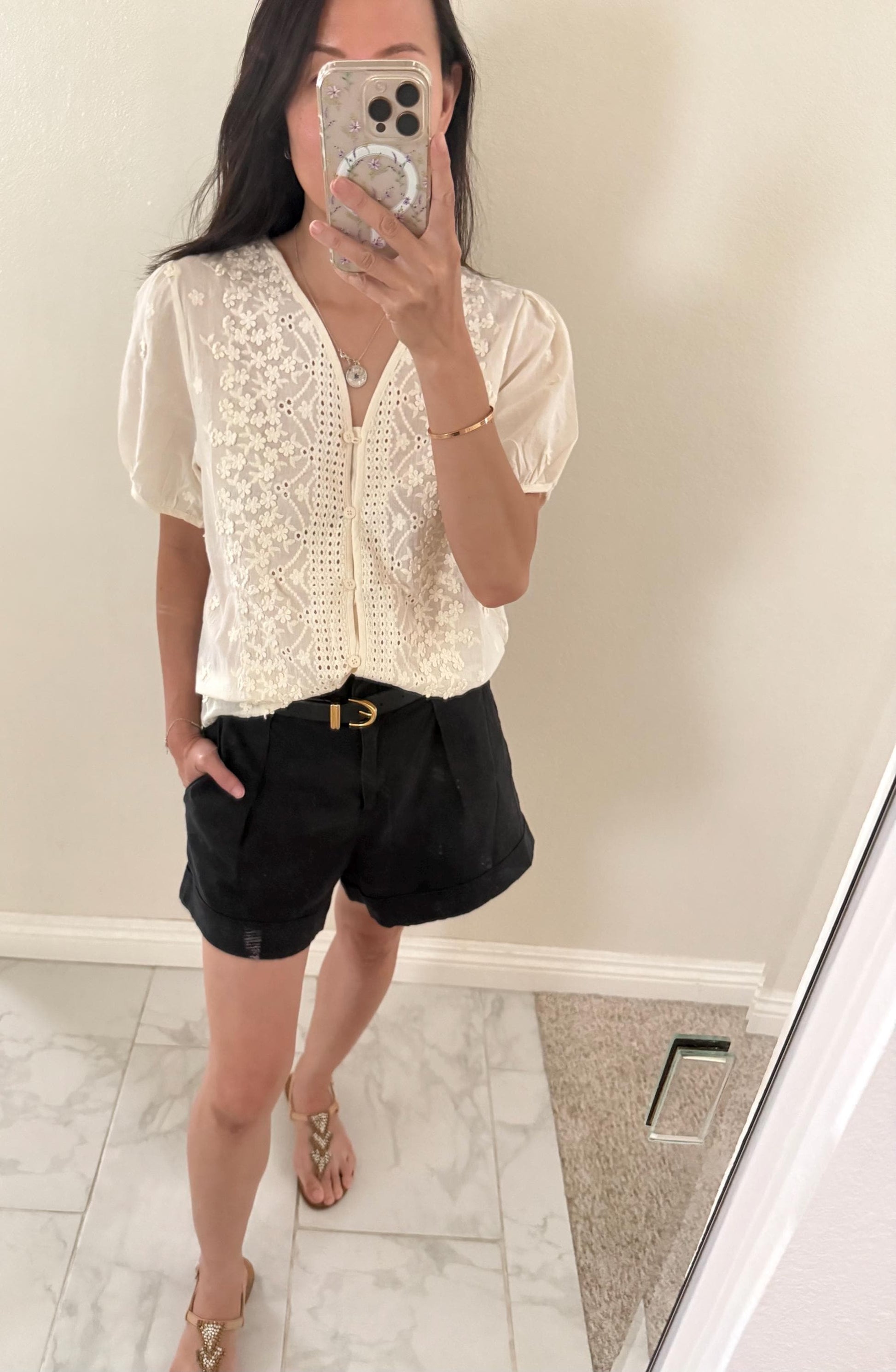 Casual cotton shirt french floral style vintage inspired . Cozy cottage vibe top.Romantic blouse. Doen inspired top. Sezane inspired - Chickticks