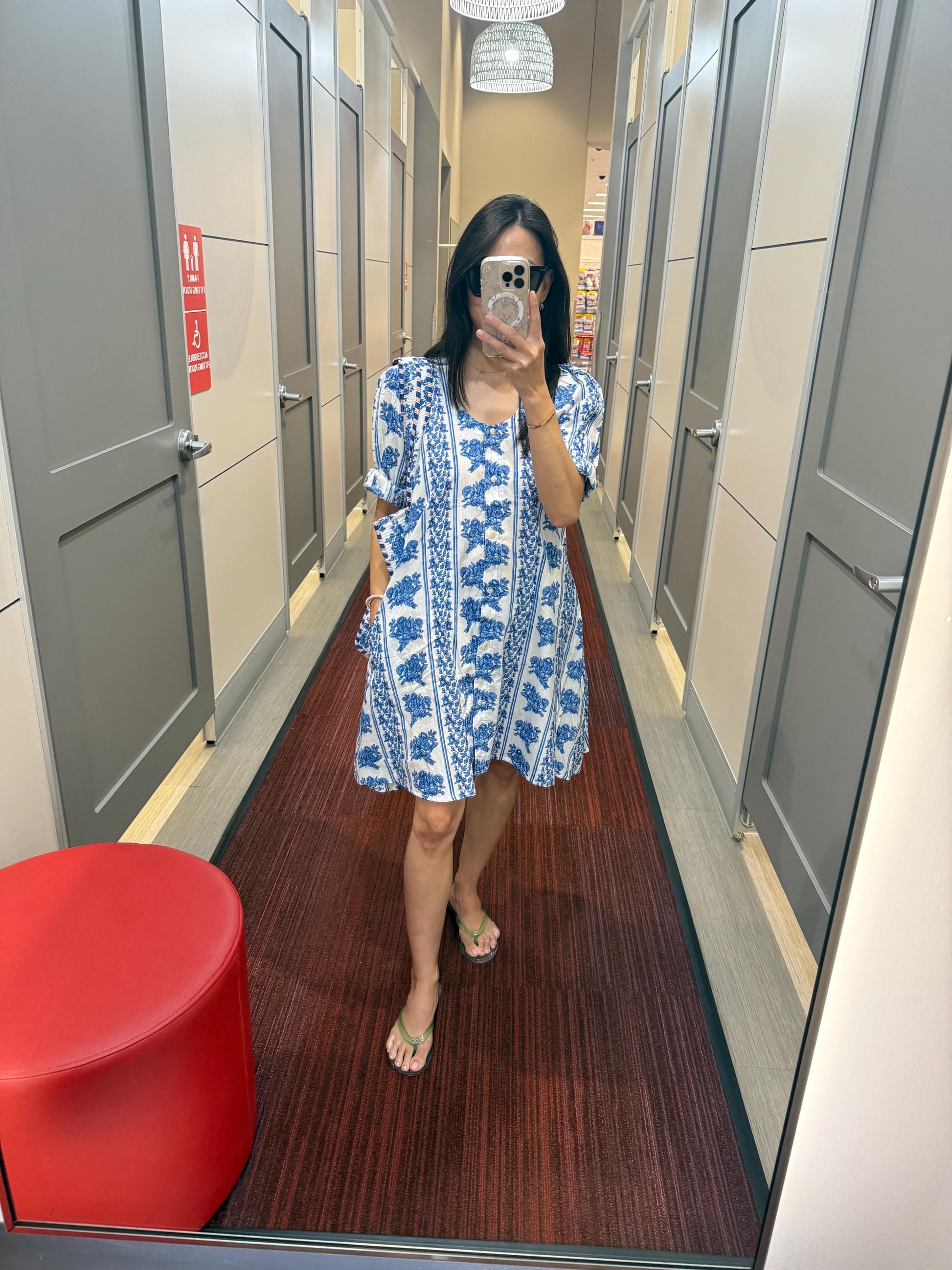 Handblock Print Cotton Floral Print Multifunction Everyday/Nap Dress Top. White Blue Floral Print Dress/Top. Cottage Dress. Doen inspired. - Chickticks