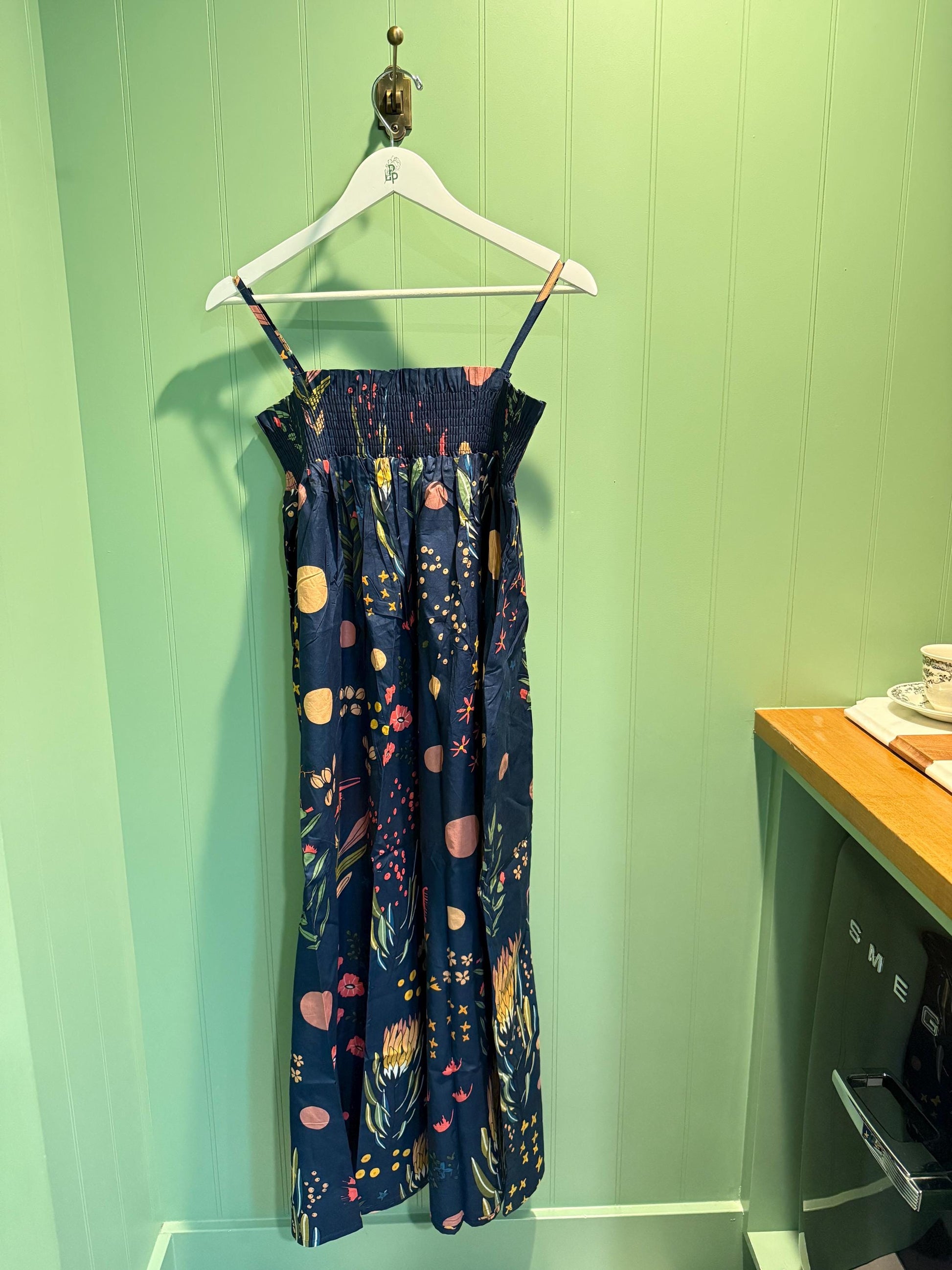 Cotton spaghetti strap floral nap everyday dress. Easy maxi floral dress bohemian style. Doen Sezane inspired dress. Victorian cozy dress - Chickticks
