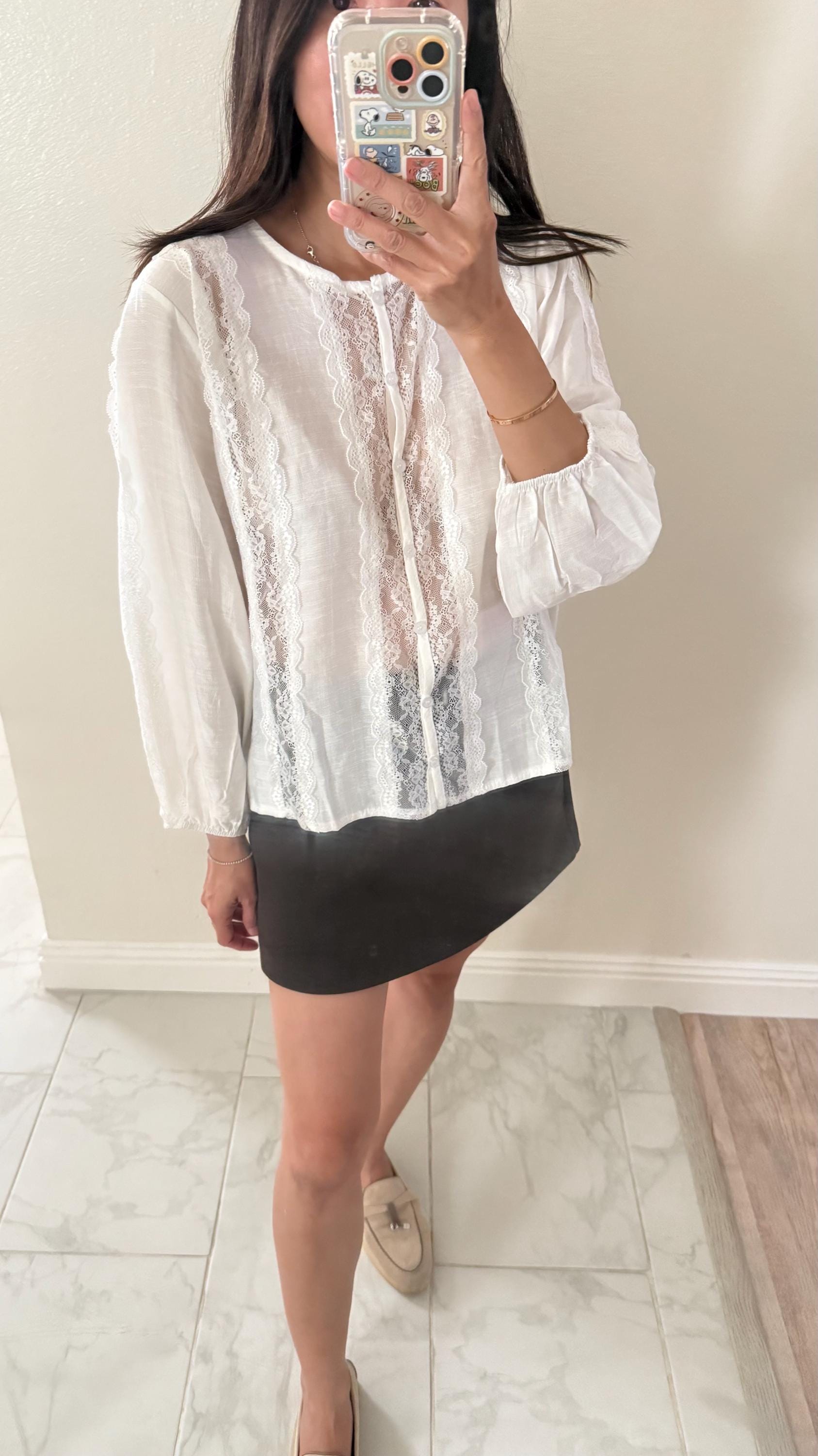 White Top FloraFrench Style Vintage Inspired. Sezane Doen Shirt Inspired . Blouse top in floral Victorian style lace. Bohemian top style. - Chickticks