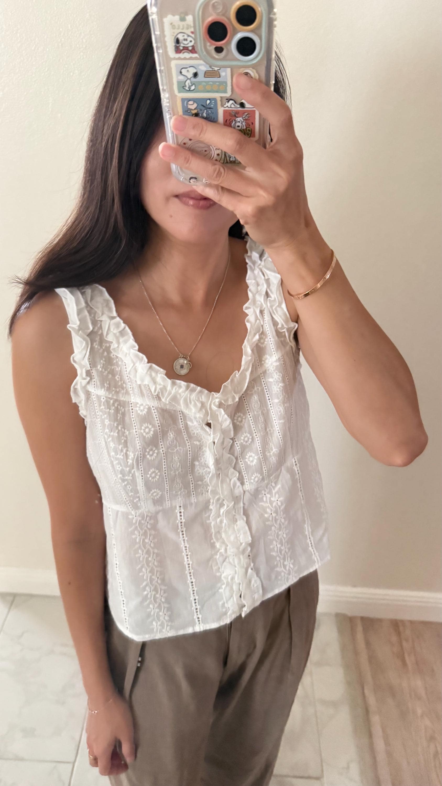 Casual cotton floral lace ruffle tank vintage inspired . Cozy cottage vibe top.Romantic blouse. Doen inspired top. Sezane inspired - Chickticks