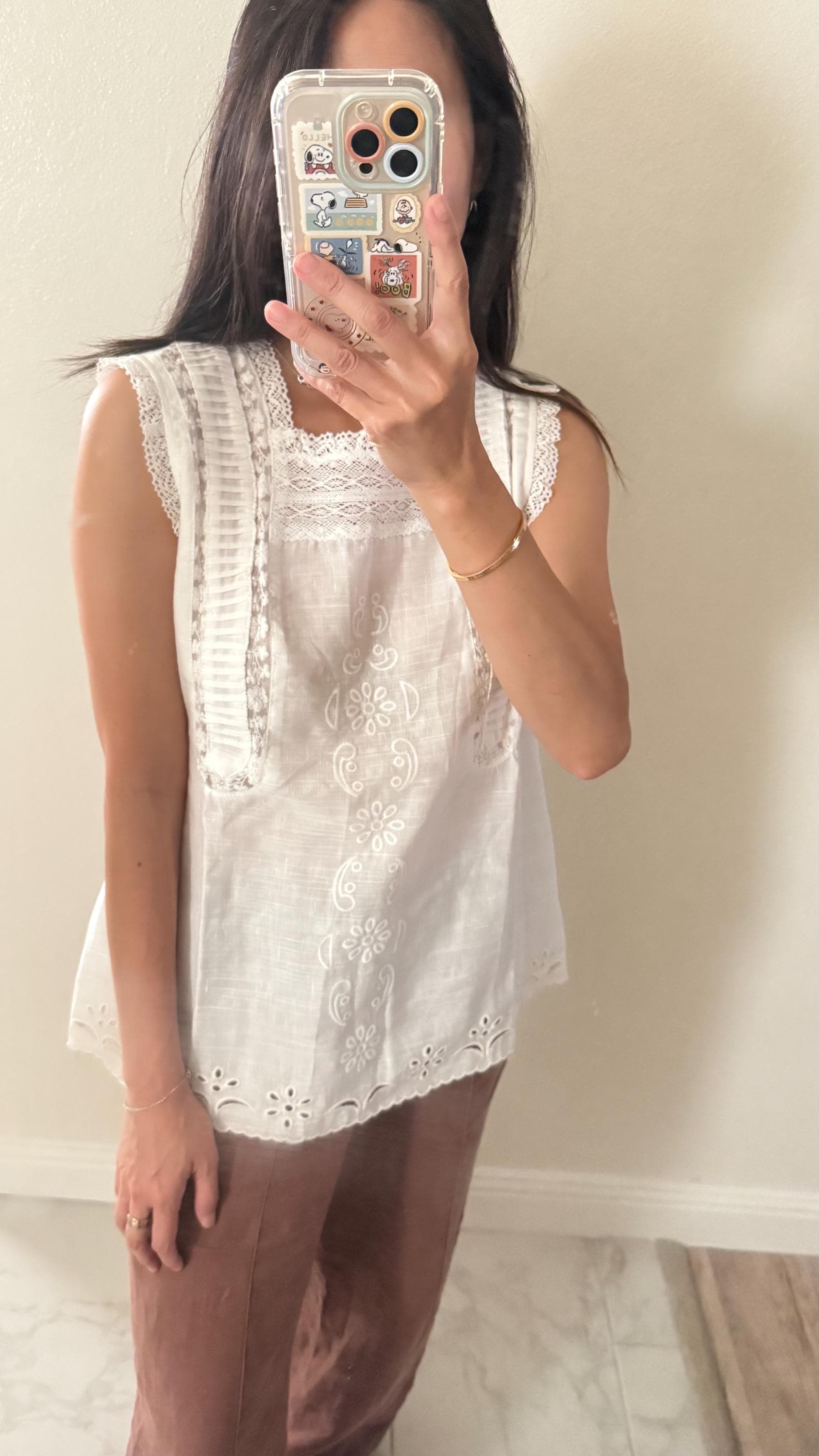 Casual cotton tunic top french lace vintage inspired . Cozy cottage vibe top.Romantic blouse. Doen inspired top. Sezane inspired top - Chickticks