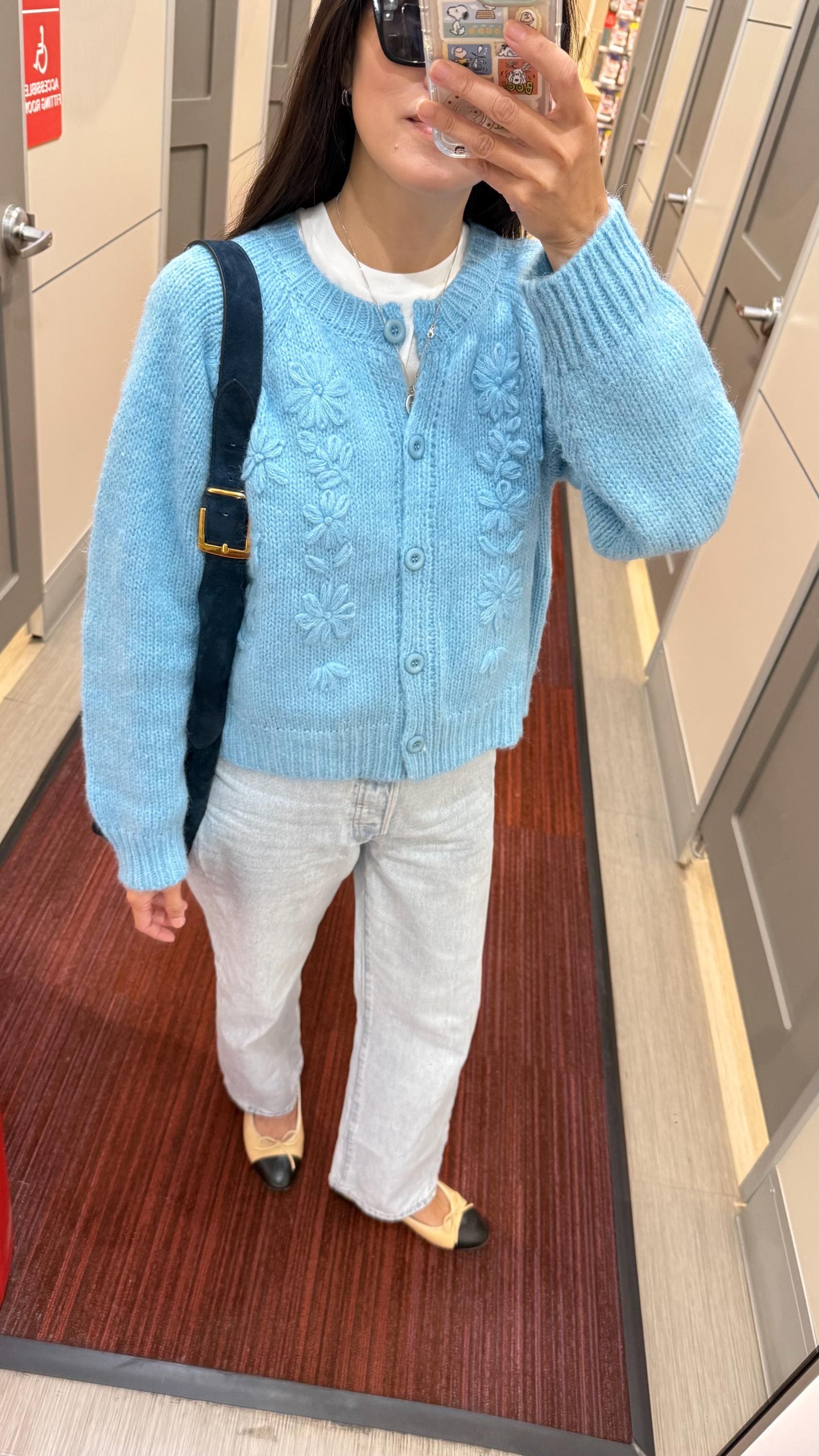 Blue knit cardigan french vintage inspired. Boho cardigan top bohemian style. Romantic cardigan . Doen Sezane inspired cardigan