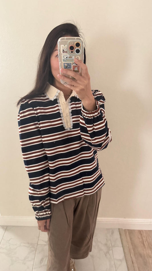 Fall beige cardigan crop top french style vintage inspired. Romantic Knit cardigan crop boho Victorian style. Sezane Doen inspired cardigan.