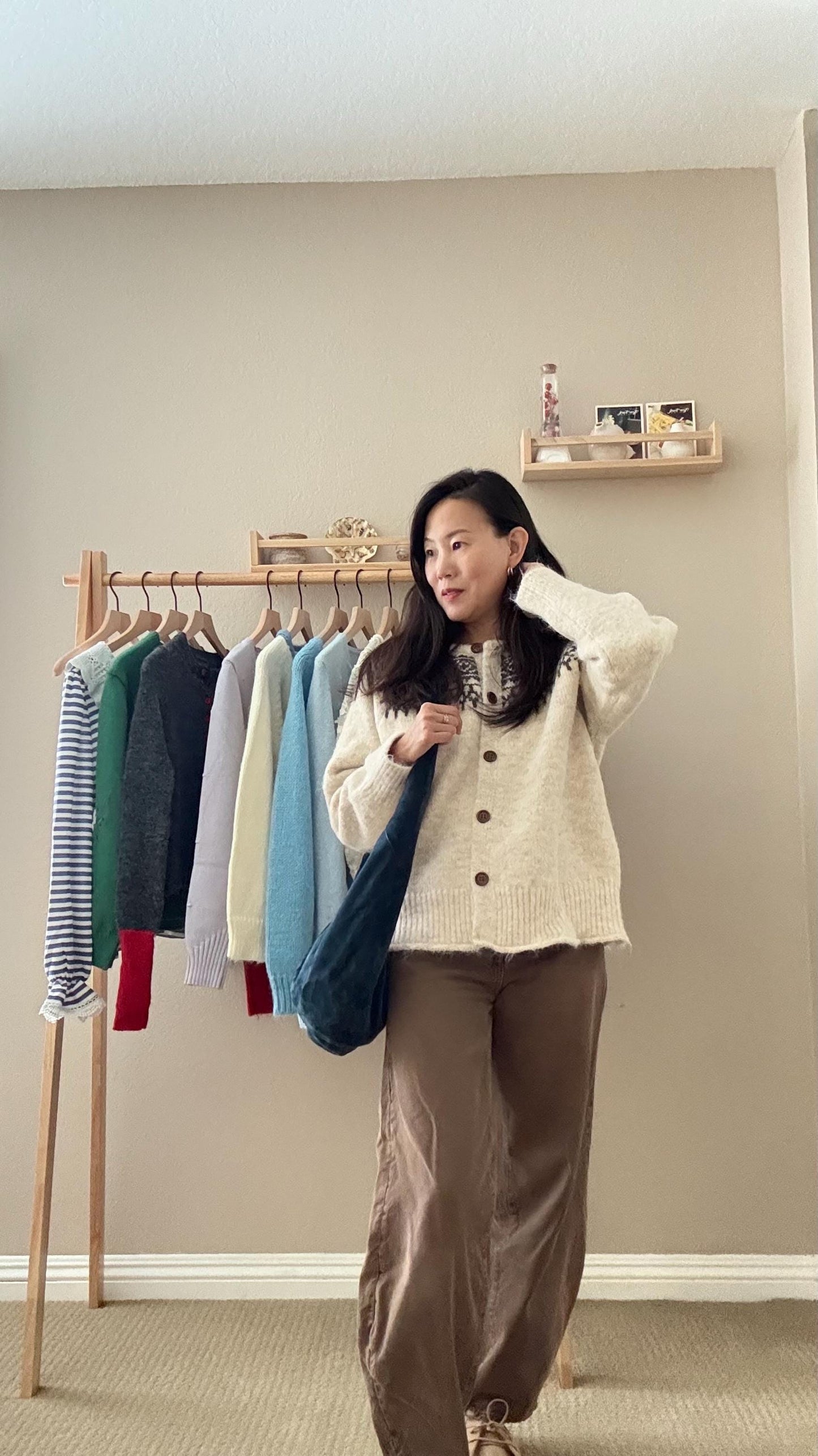 Soft wool sweater french vintage inspired. Fisherman Isle cardigan. Oversize wool cardigan. Romantic Doen inspired cardigan.