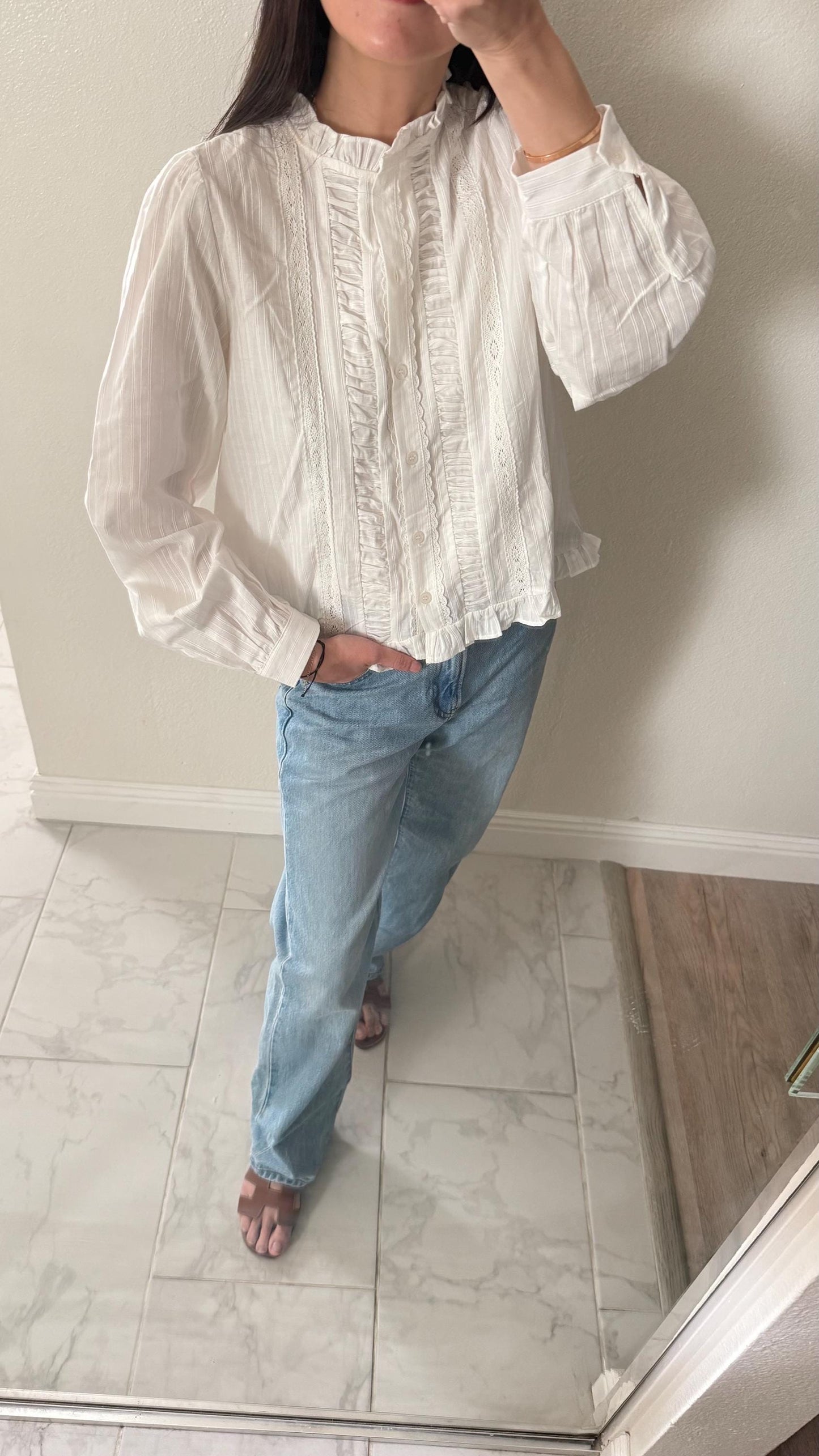 Casual pintuck white lace romantic top . Cozy comfortable top. Cotton Victorian Boho romantic top. . Classic white cotton cozy top