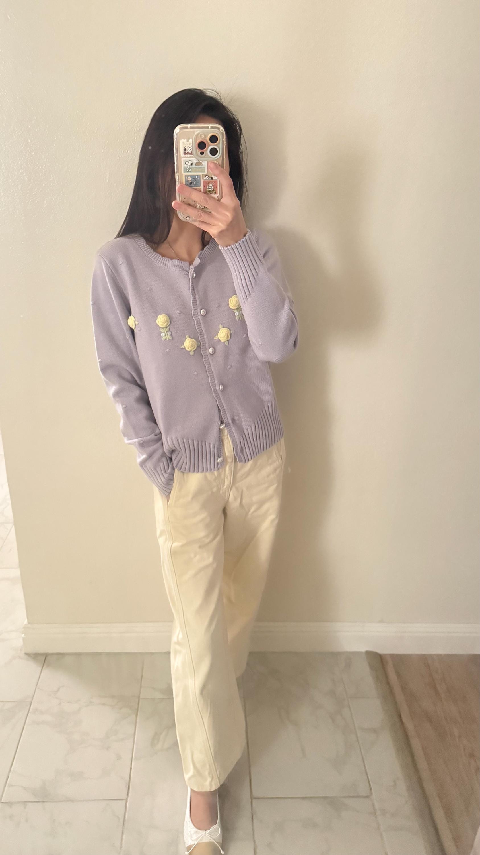 Knit Floral Cardigan Blouse. French Vintage Inspired Shirt Cardigan. Cotton Cardigan. Floral boho cardigan. Victorian bohocardigan