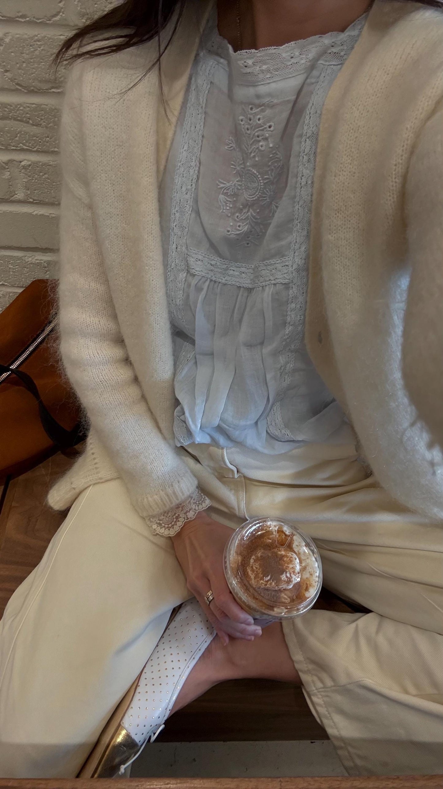 Casual pintuck blue lace romantic top . Cozy comfortable top. Cotton Victorian Boho romantic top. Classic ocean light cotton cozy top