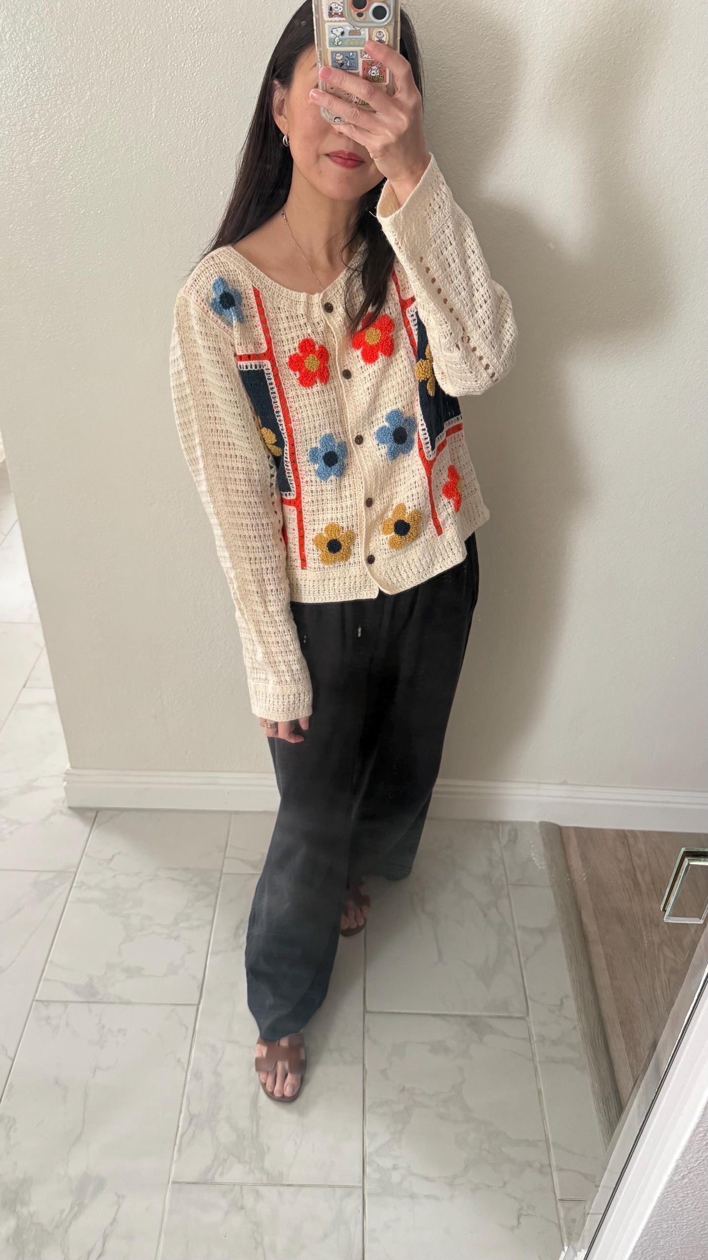 Cotton Knit Floral Lace Blouse. French Vintage Inspired Shirt Cardigan. Cotton Cardigan. Floral spring summer cardigan. Victorian cardigan