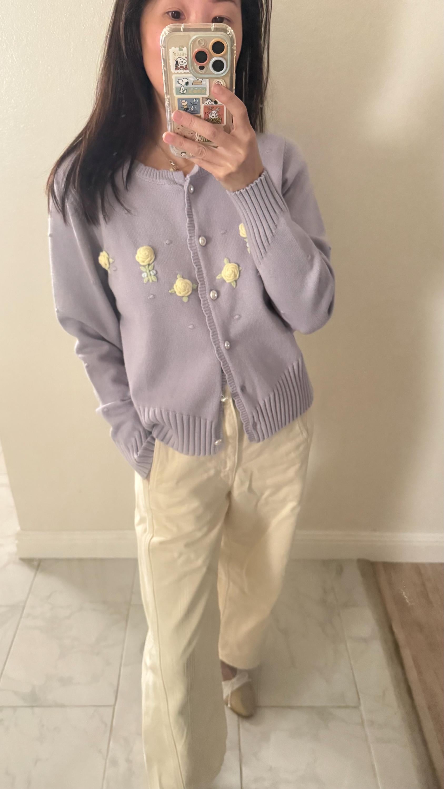 Knit Floral Cardigan Blouse. French Vintage Inspired Shirt Cardigan. Cotton Cardigan. Floral boho cardigan. Victorian bohocardigan