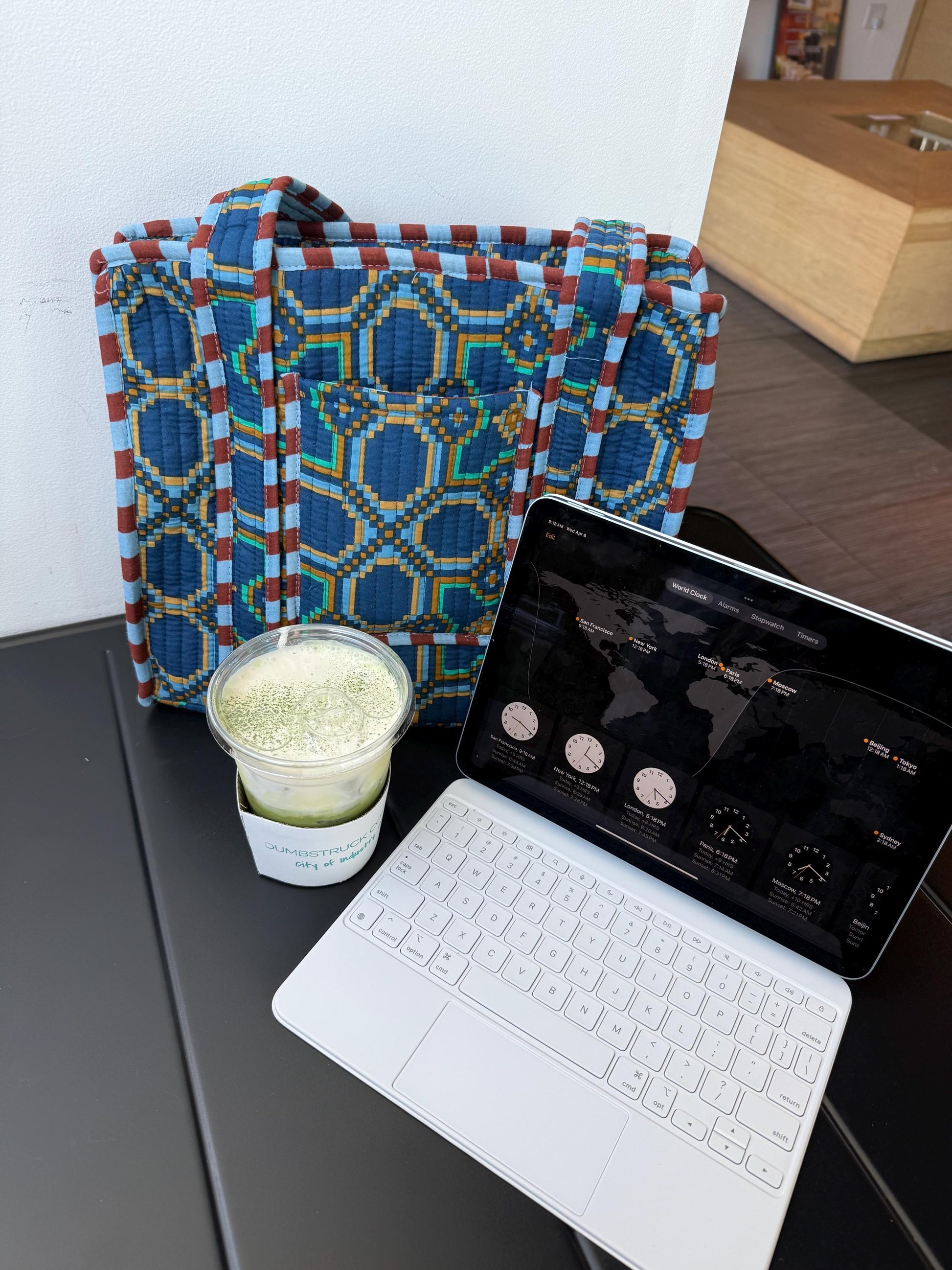 Hand Block Print Cotton Quilt Tote Bag. Geometry Zipper Tote Bag. Everyday Bag. Travel tote bag. Tote bags with pockets. Mother’s Day gifts