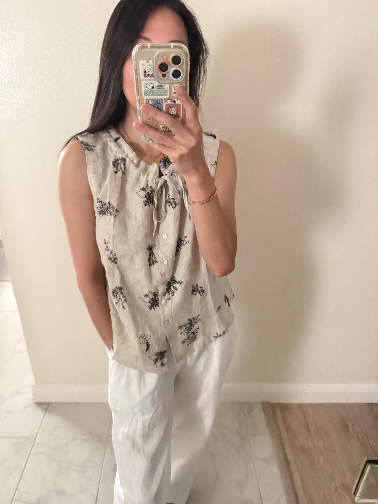Casual pintuck embroidery lace romantic top . Cozy comfortable linen top. Cotton whimsical Cottagecore Boho romantic top.