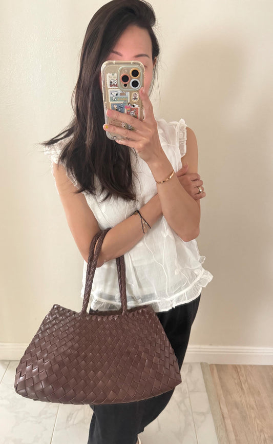 Woven Shoulder Bag. Beach Woven Shoulder Bag. Summer woven bag.