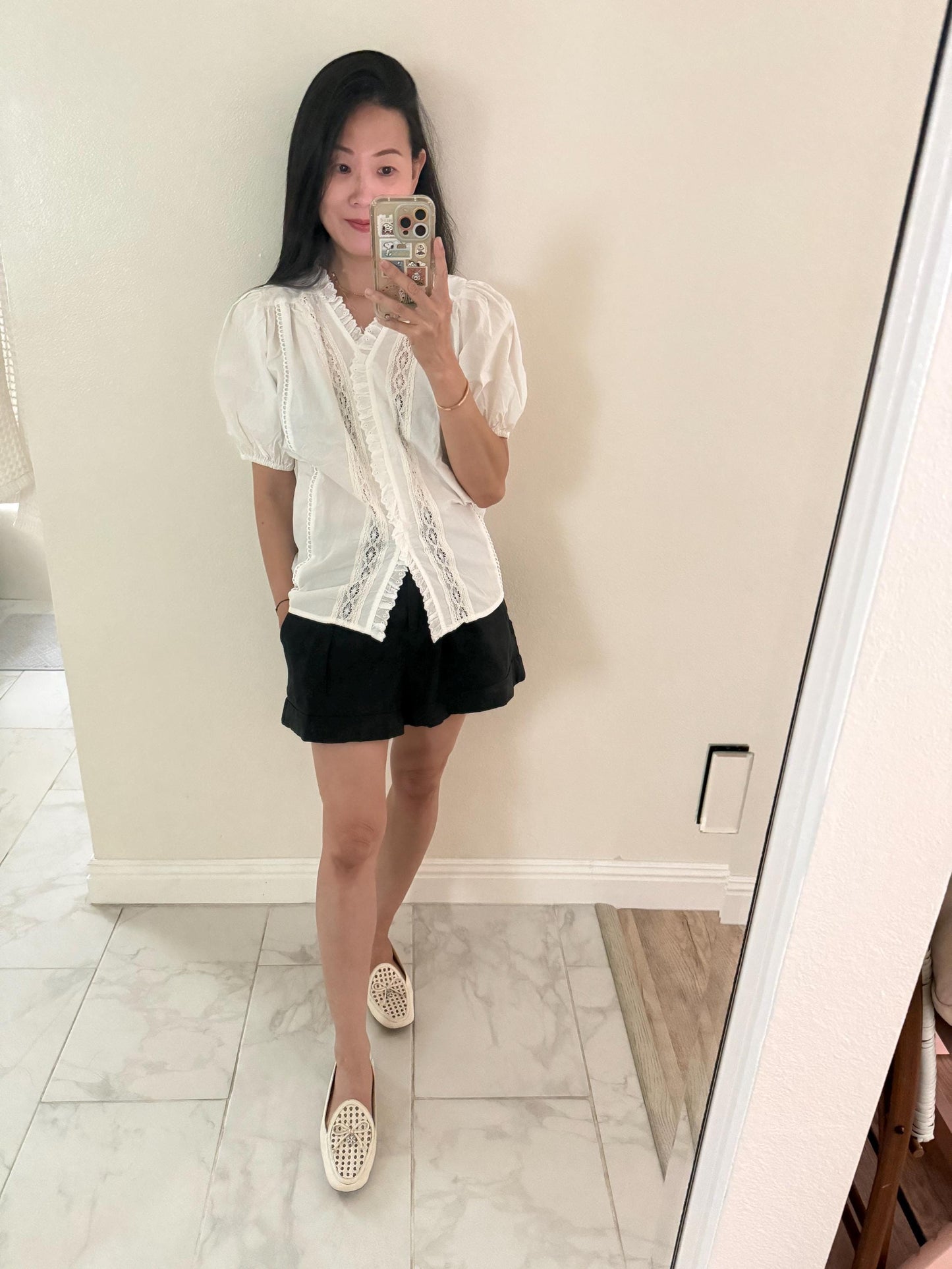 White shirt classic cotton shirt. Vintage inspired french top style top. Whimsical style French Style Top. Cottagecore style Top