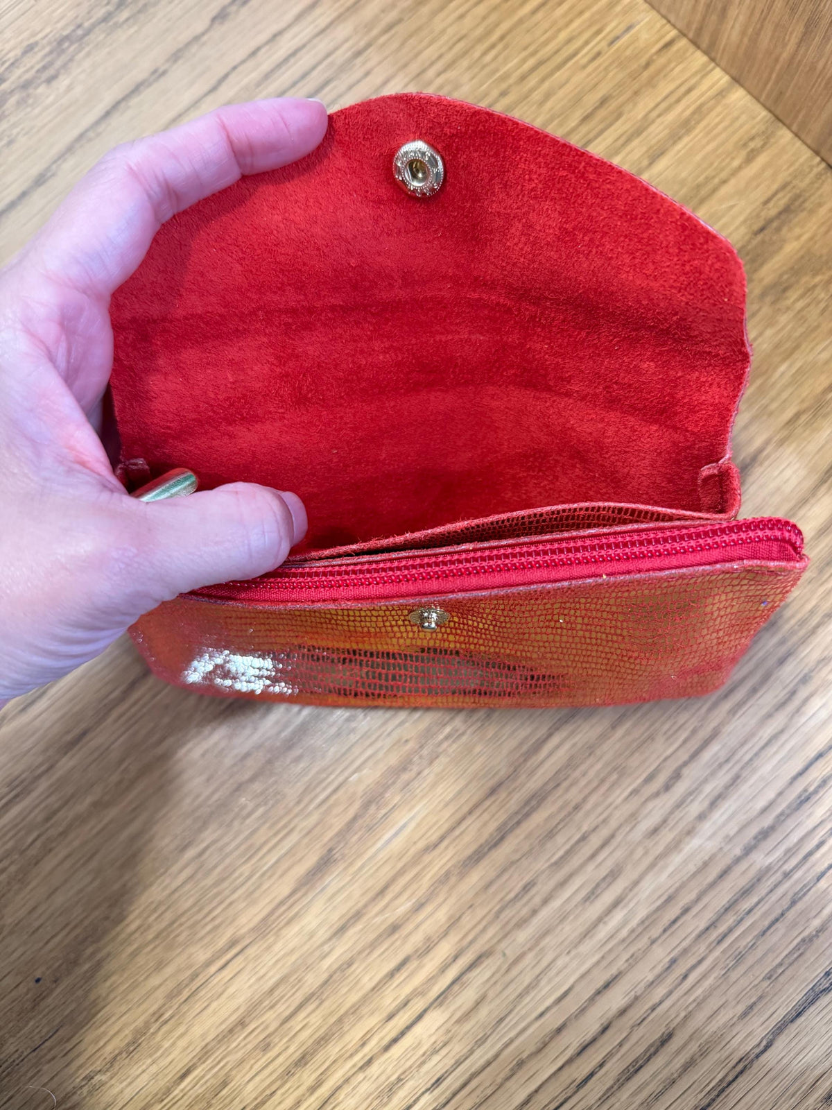 Twin wallet pouch in glittery matte leather. Soft Italian leather suede wallet. Chartreuse color soft wallet. Envelope wallet. 90s wallet