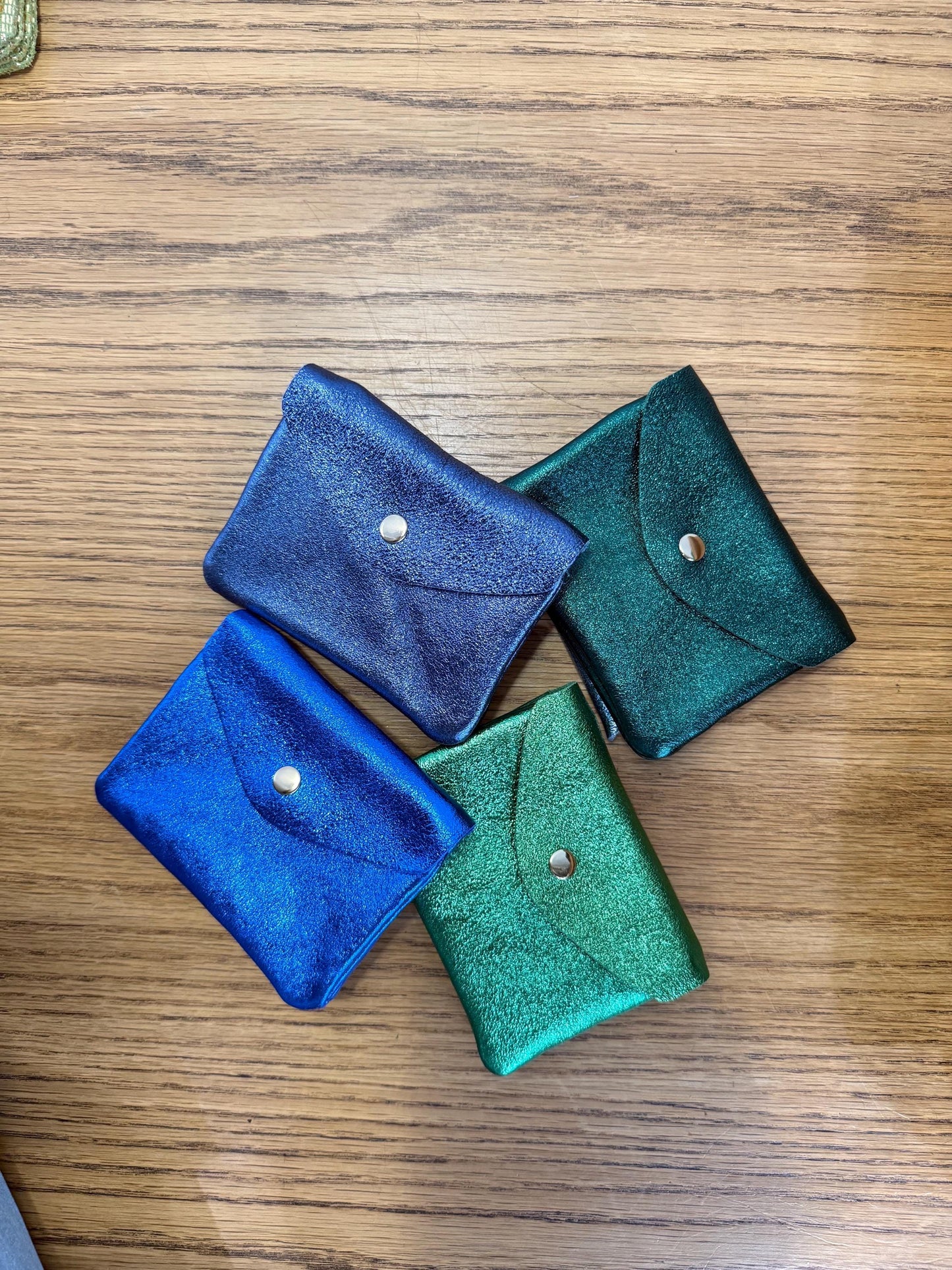 Twin wallet pouch in glittery matte leather. Soft Italian leather suede wallet. Envelope suede wallet. 90s wallet. Coins purse.